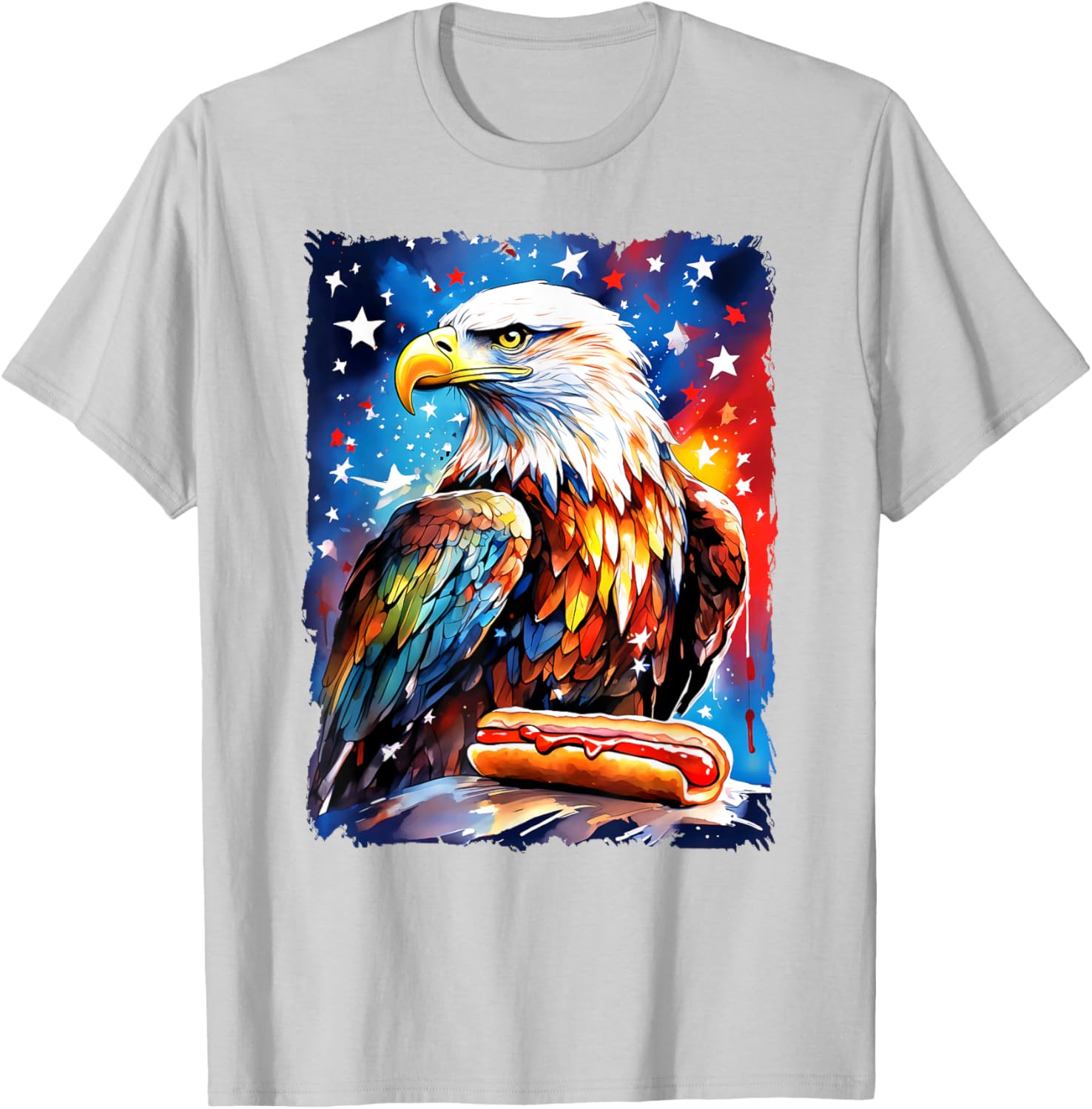 Patriotic 4th of July T-Shirt with Hotdog and Eagle Design for All Ages - 5