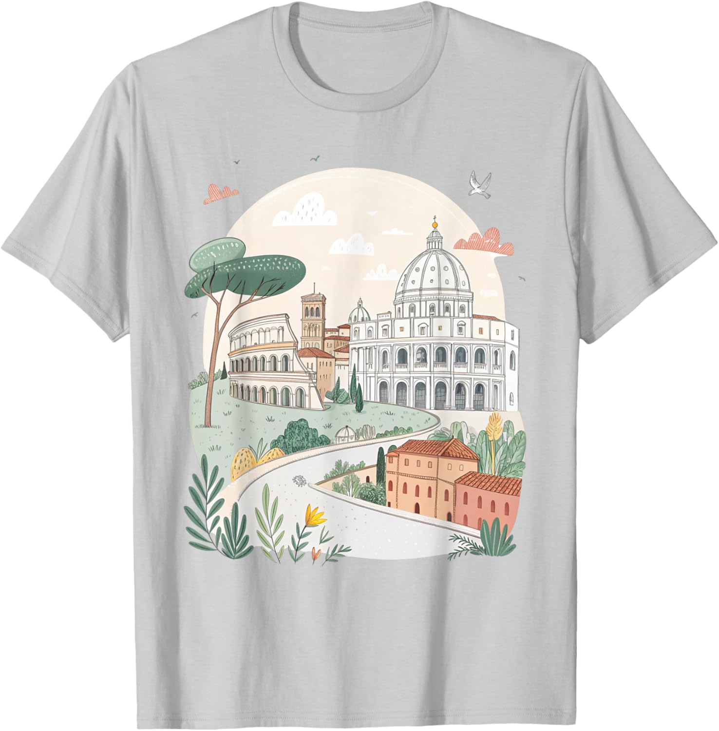Rome Colosseum Souvenir T-Shirt for Travelers - Stylish Italian Landmark Apparel - 9