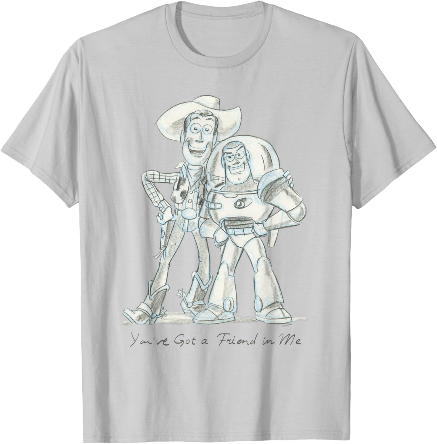 Toy Story Woody and Buzz Design Sketch T-Shirt for Fans and Collectors - 2