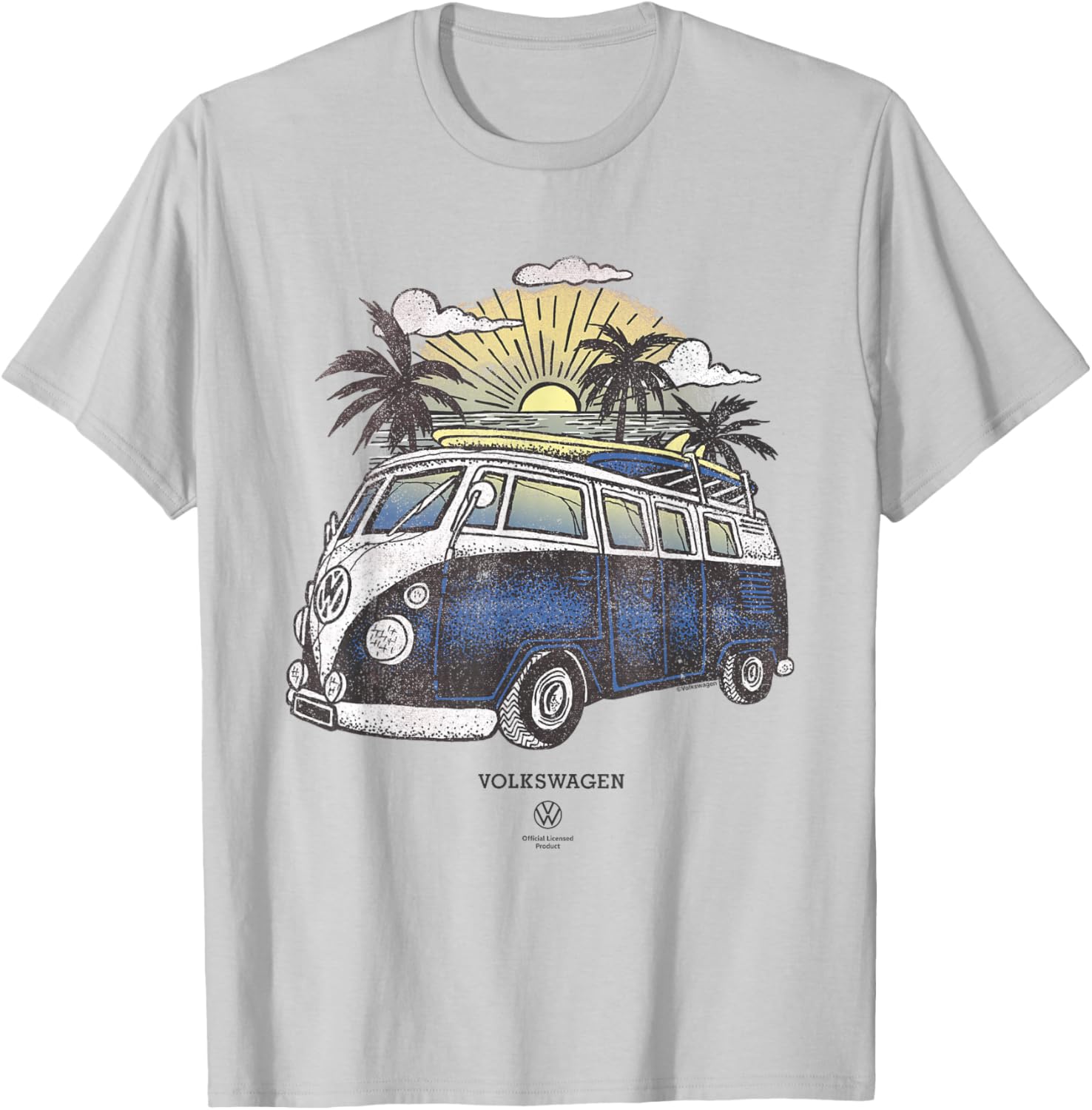 Volkswagen Type 2 T1 Campervan Beach Sketch T-Shirt for Adventure Lovers - 2