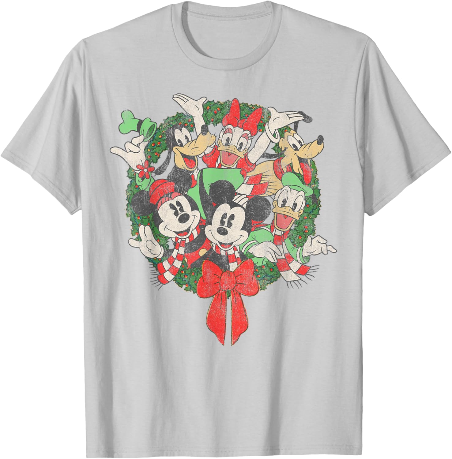 Disney Christmas Wreath T-Shirt for Festive Family Gatherings - 1