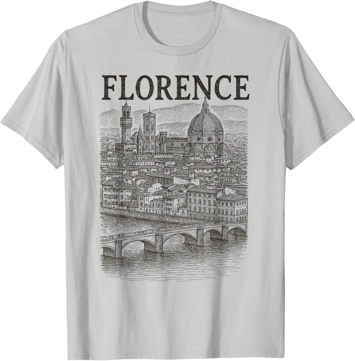 Vintage Florence Italy Skyline T-Shirt Perfect Souvenir for Travelers - 7