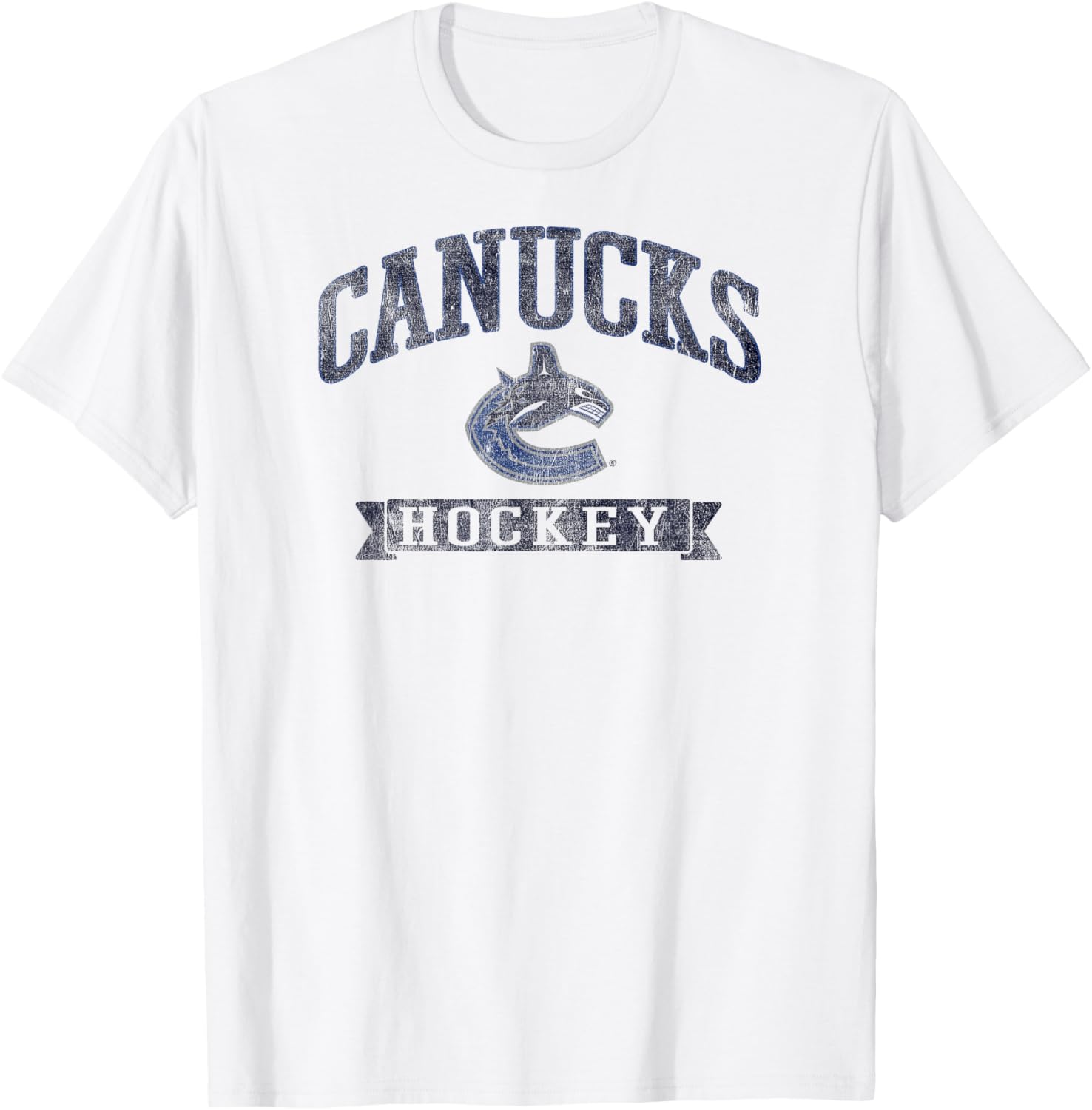 Vintage Vancouver Canucks White T-Shirt Officially Licensed Hockey Apparel - 1