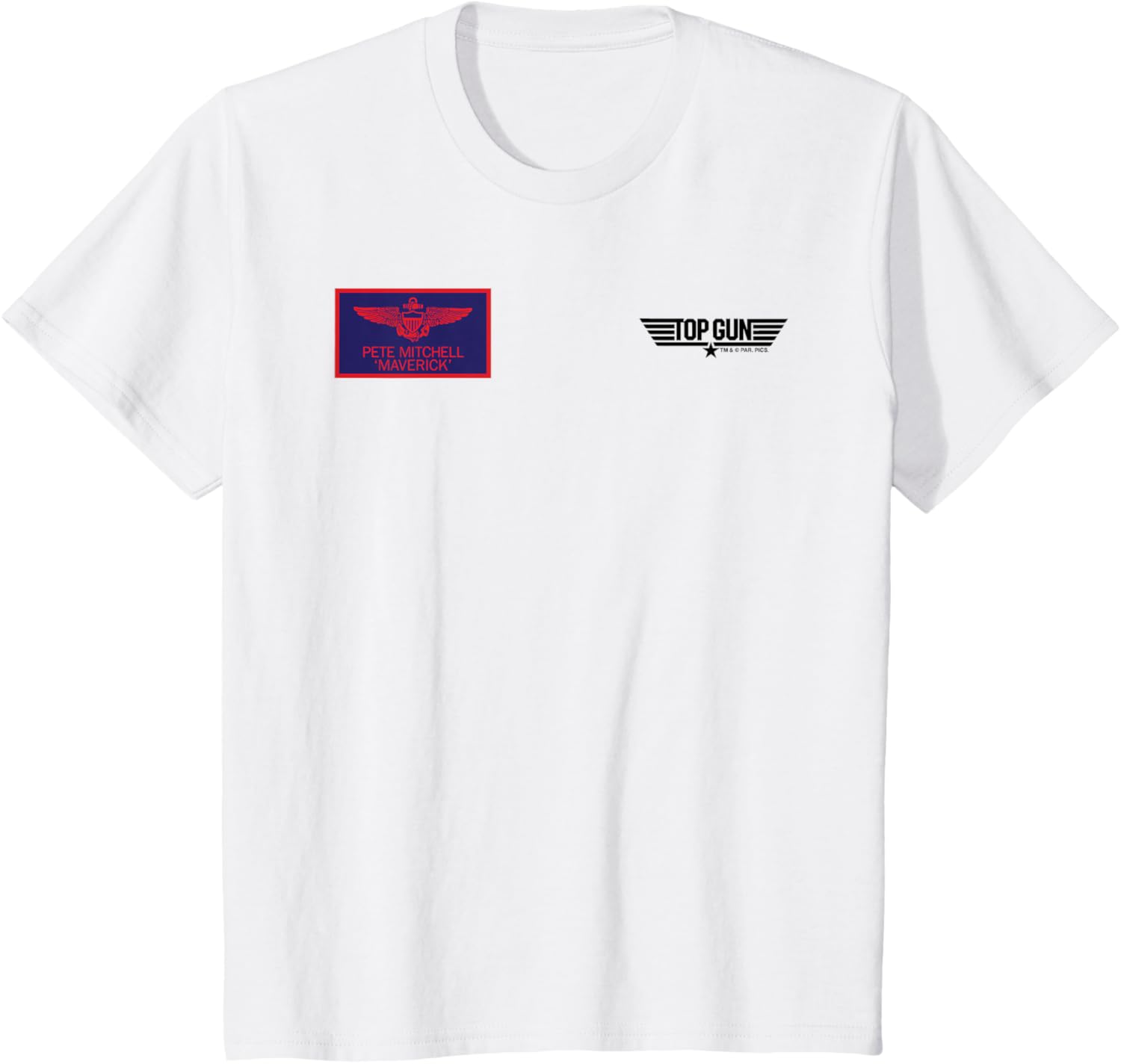 Top Gun Maverick Kids T-Shirt with Pete Mitchell Chest Badge Design - 1