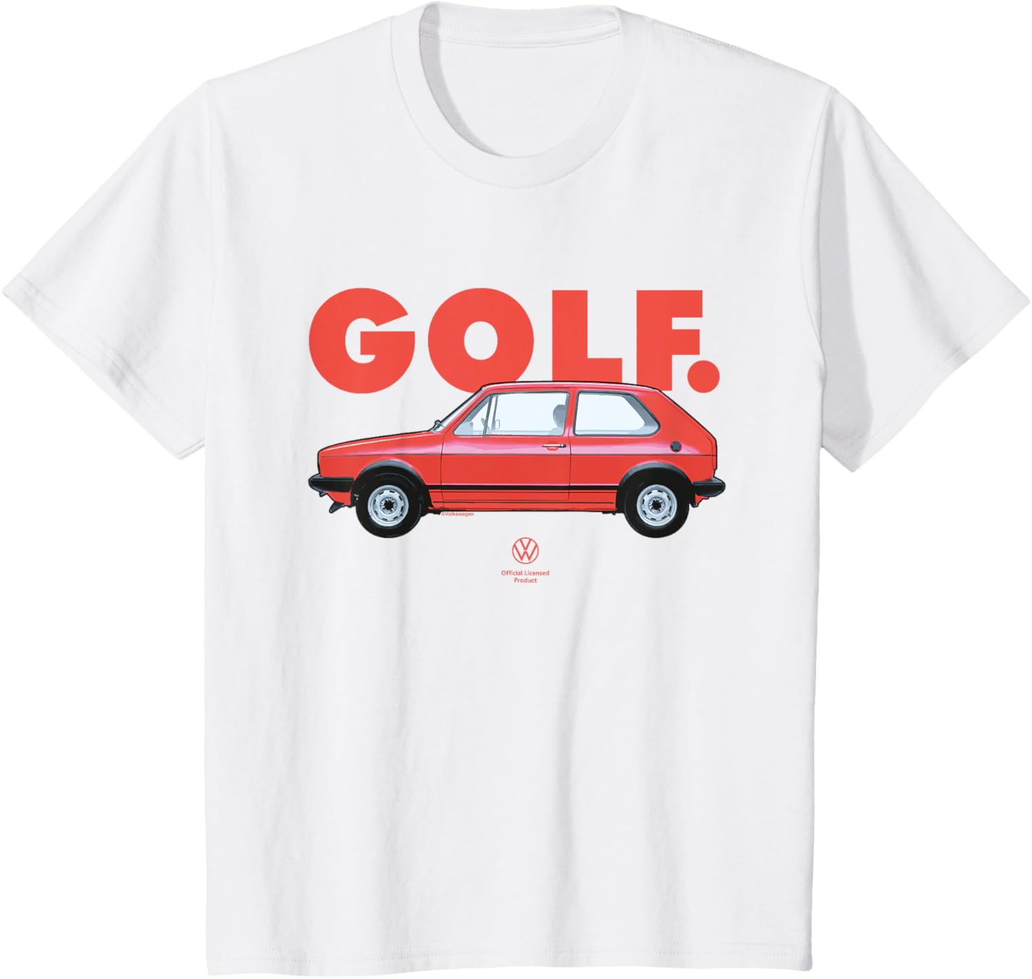 Vintage Red Volkswagen Golf GTI Mk1 Kids T-Shirt for Young Car Lovers - 1