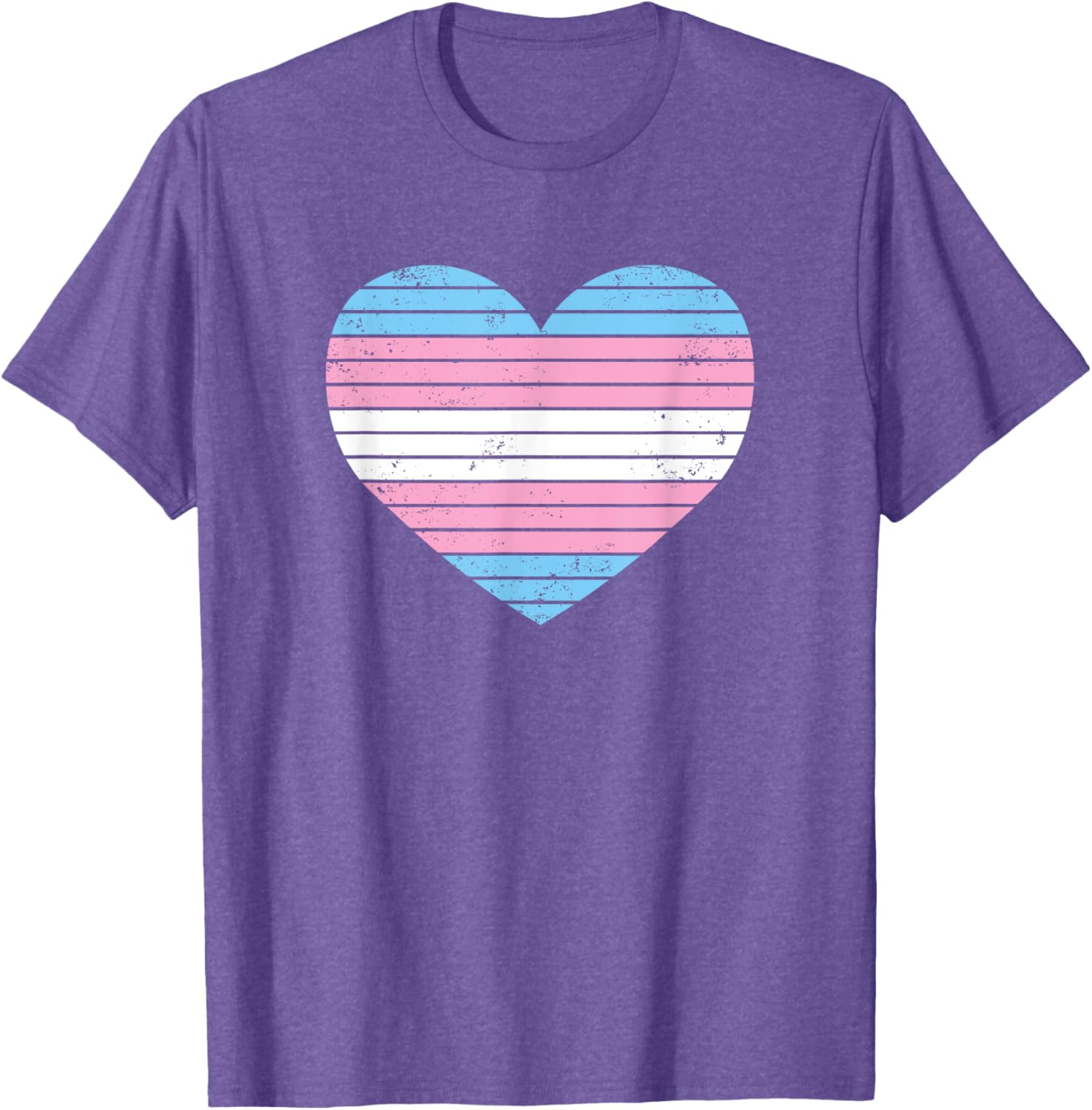 Vintage Heart Transgender Gay Pride Flag T-Shirt for LGBTQIA Supporters - 12