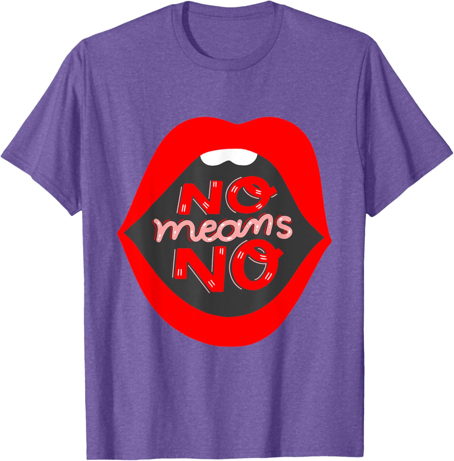 Retro Feminist No Means No Consent Pop Art Lips T-Shirt for Awareness - 16