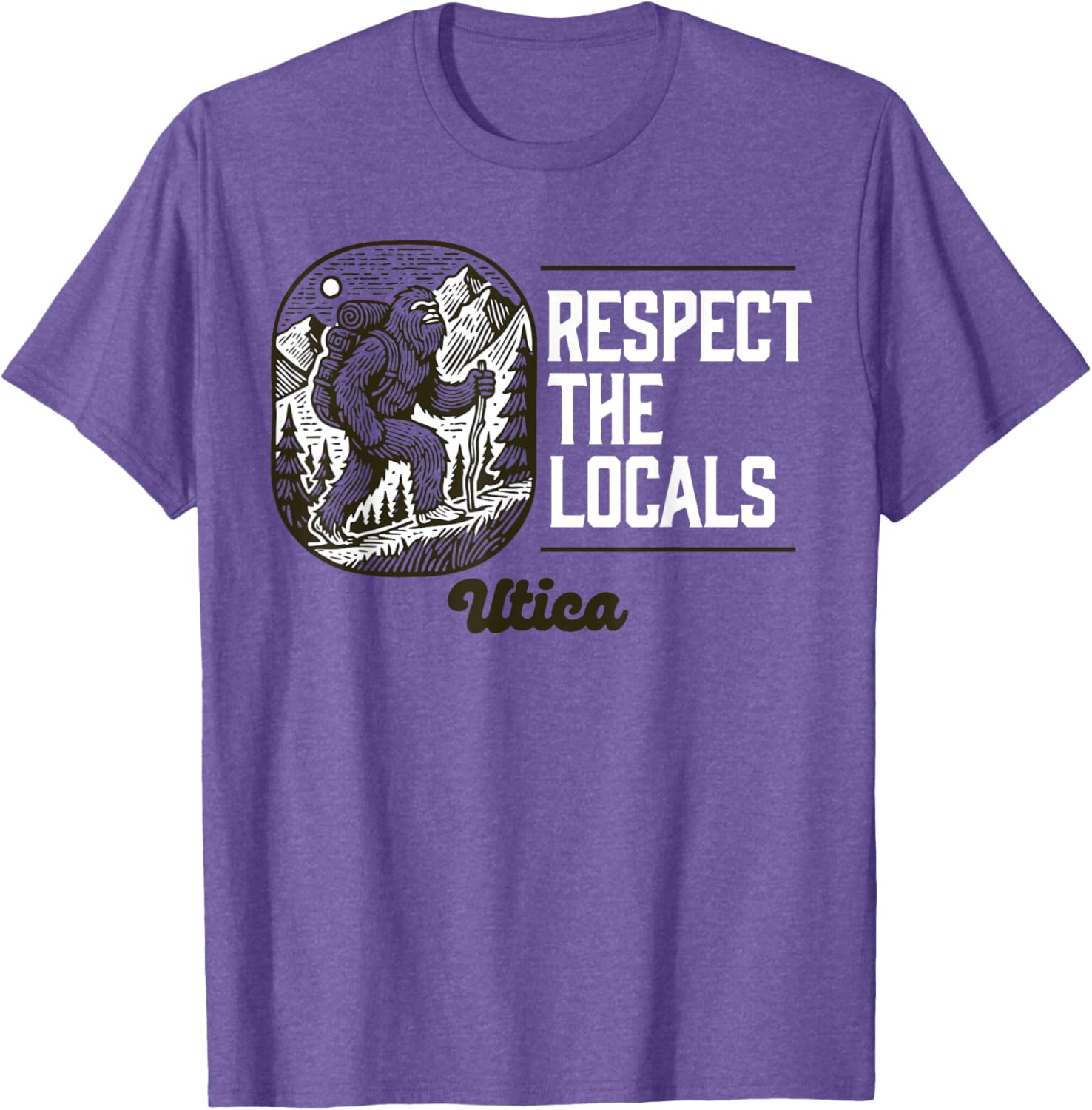 Utica Respect the Locals Bigfoot Sasquatch Hiking T-Shirt for Adventurers - 6