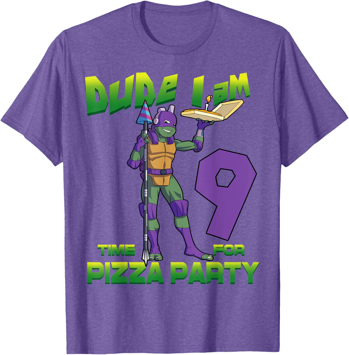TMNT Birthday T-Shirt for Kids - Dude I am 9 Years Old Donnie Style - 3