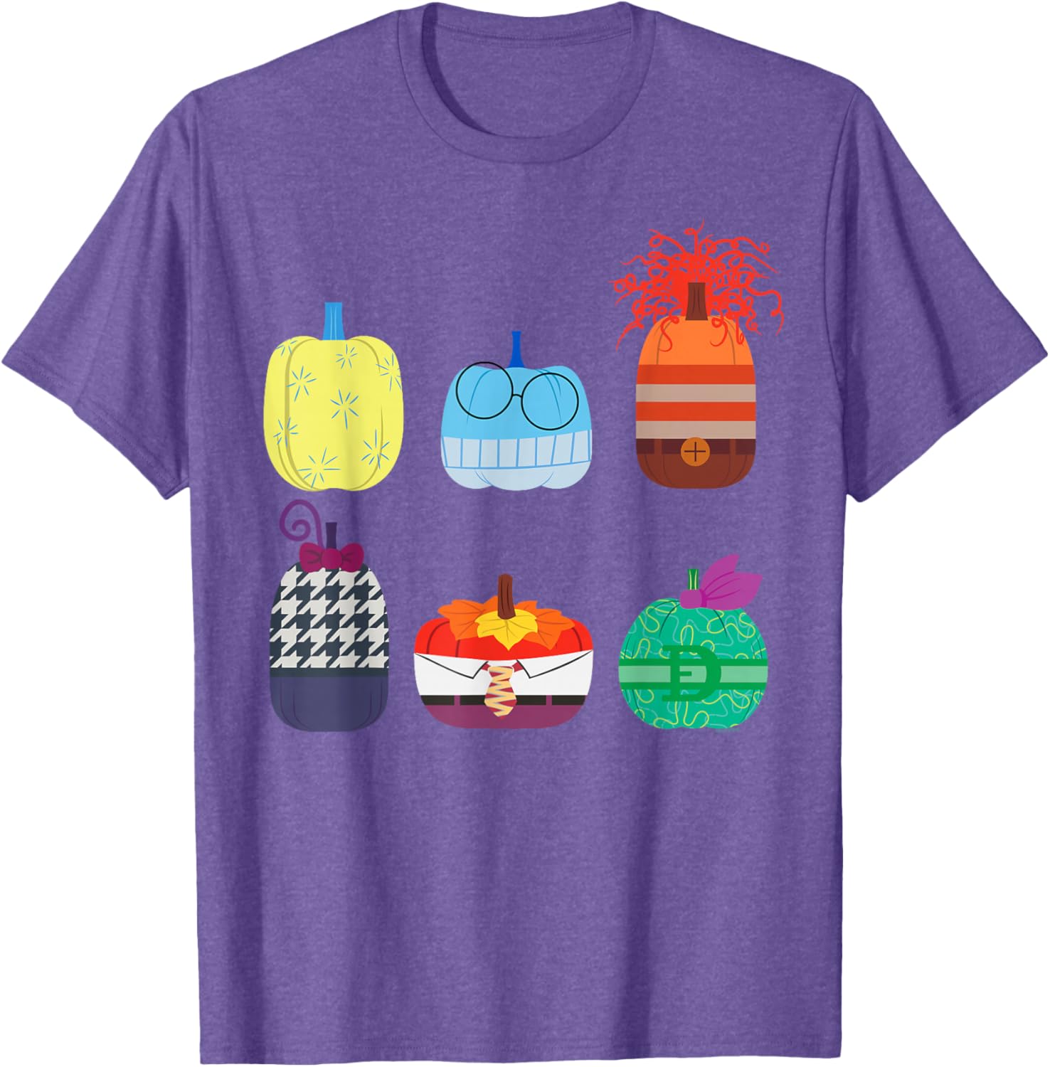 Inside Out 2 Halloween Pumpkin Grid T-Shirt for Fun Fall Fashion - 23