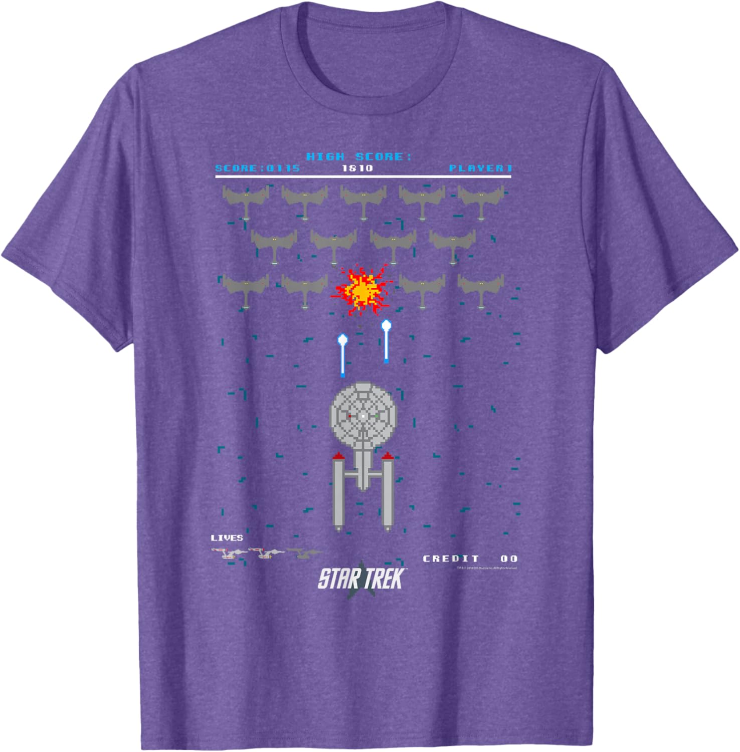 Star Trek Original Series Pixel Space Battle T-Shirt for Fans - 8