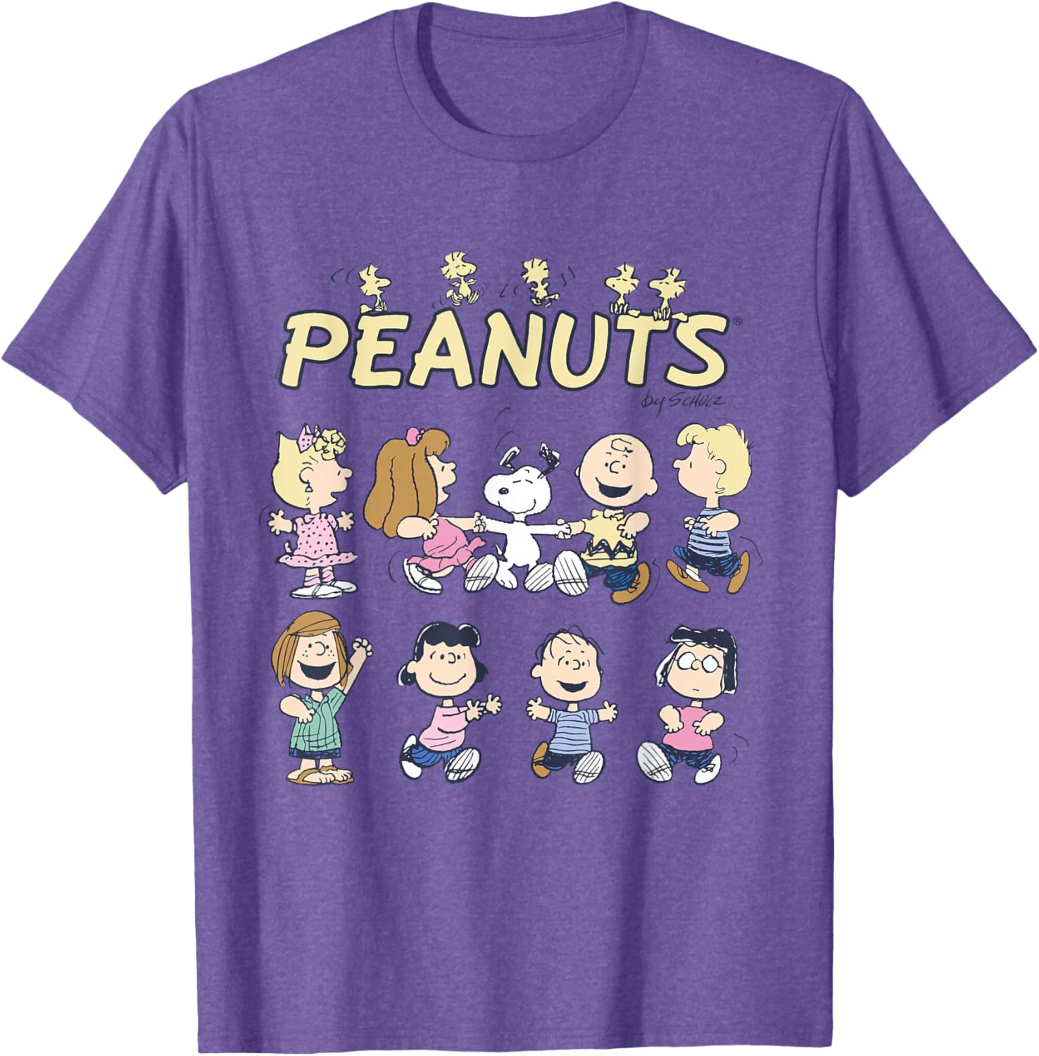 Peanuts Snoopy and Friends Dancing Short Sleeve T-Shirt for Fun Style - 9