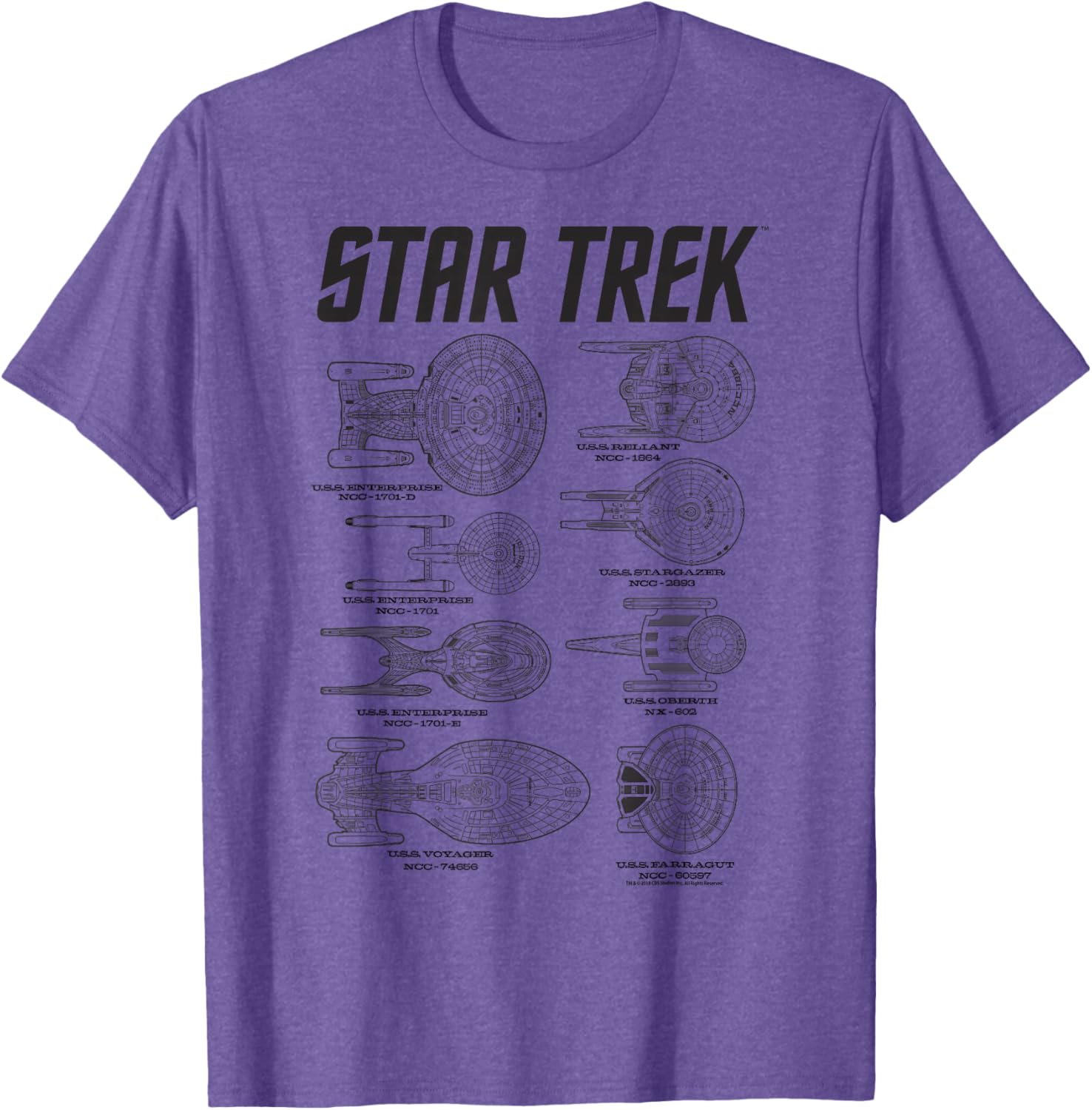 Star Trek Starfleet Enterprise Spaceship Textbook T-Shirt for Fans - 2