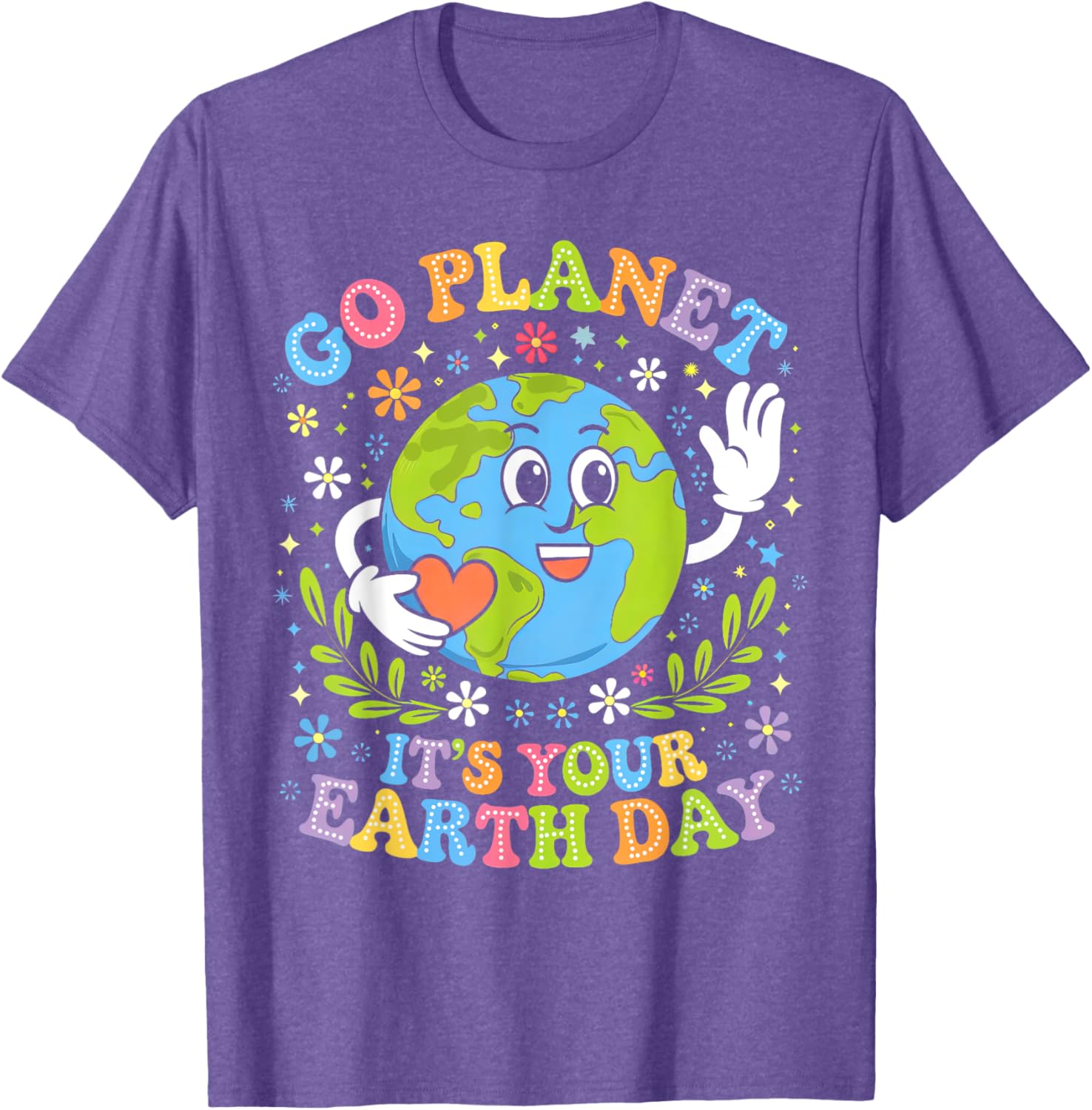 Groovy Go Planet Earth Day 2025 Teacher Kids T-Shirt for Fun Learning - 12