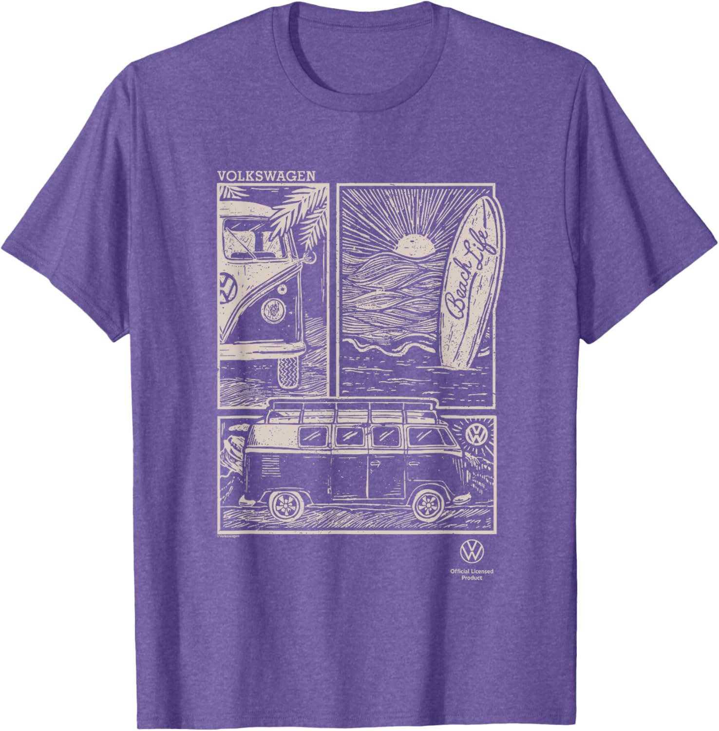 Volkswagen T1 Campervan Surf Sketch T-Shirt for Beach Lovers and Adventurers - 3