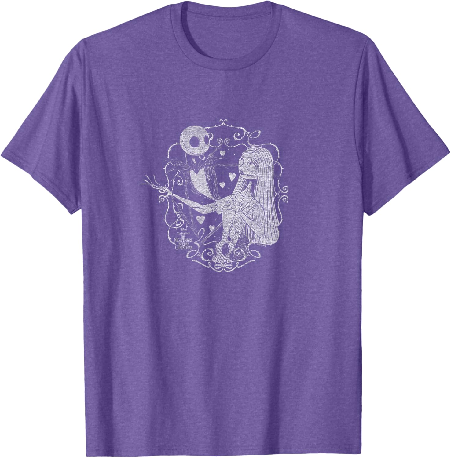 Nightmare Before Christmas Jack and Sally Valentine T-Shirt for Couples - 7