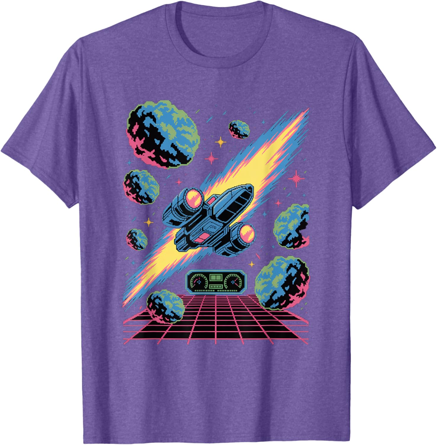 Retro Space Gamer T-Shirt for Pixel Art Adventure Lovers - 7