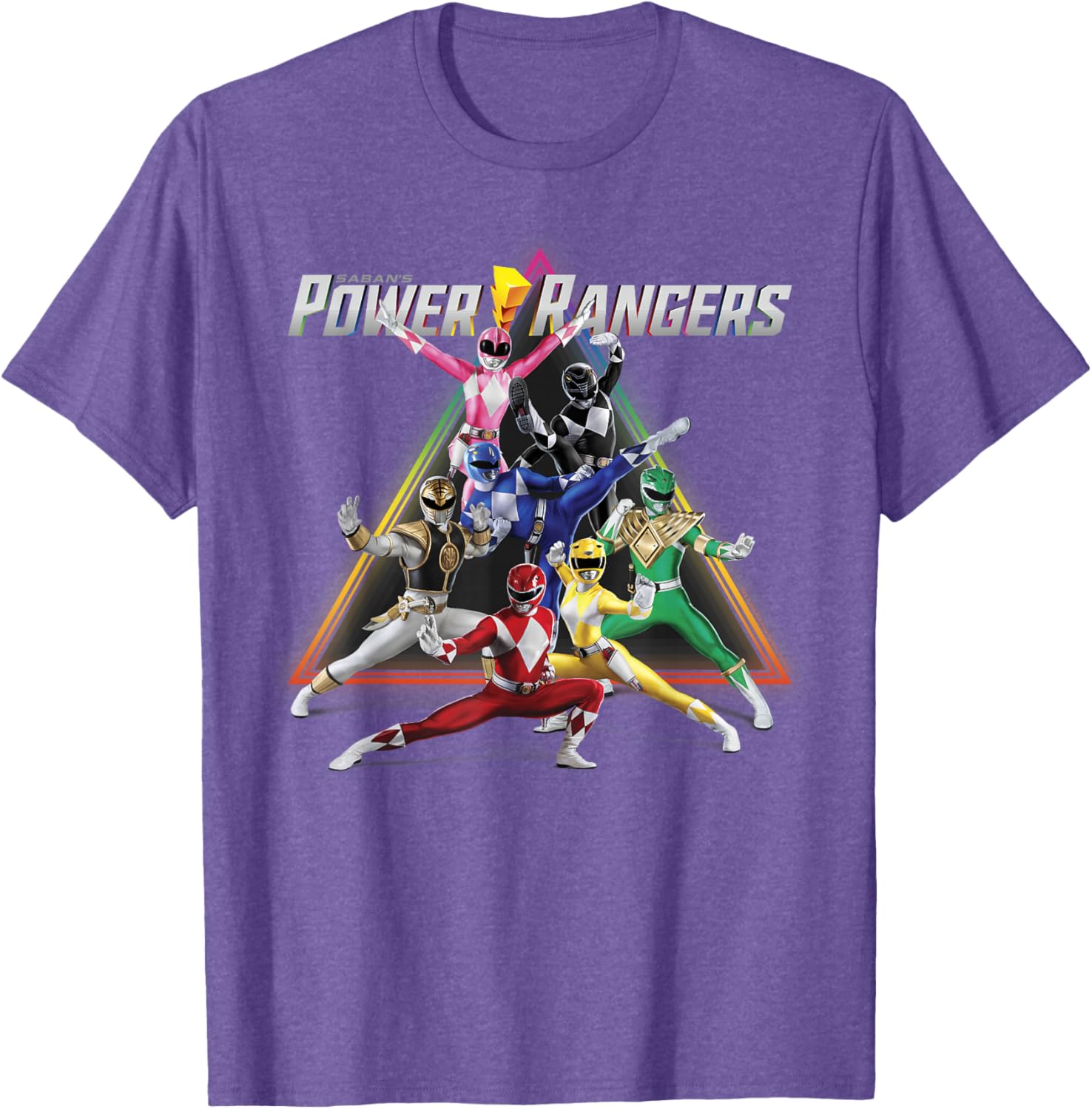 Power Rangers Rainbow Pyramid Retro T-Shirt for Fans and Collectors - 7