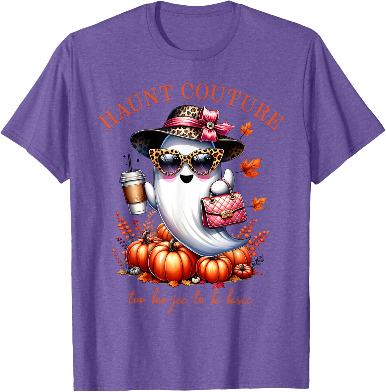 Haunt Couture Too Boojee to be Basic Funny Ghost Halloween T-Shirt - 7