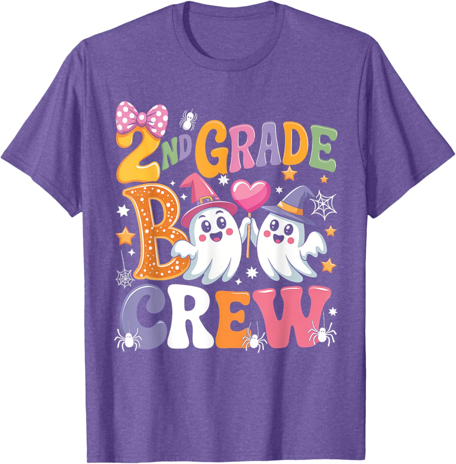 Happy Halloween T-Shirt for 2nd Grade Boo Crew Teacher and Kids - 11
