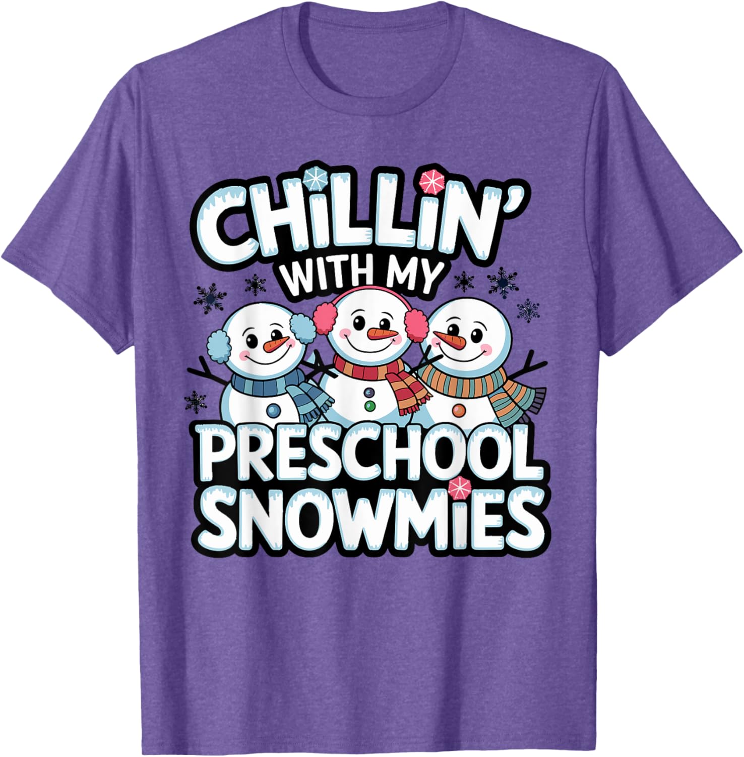 Chillin with My Snowmie Kid Winter T-Shirt for Teachers and Students - 11