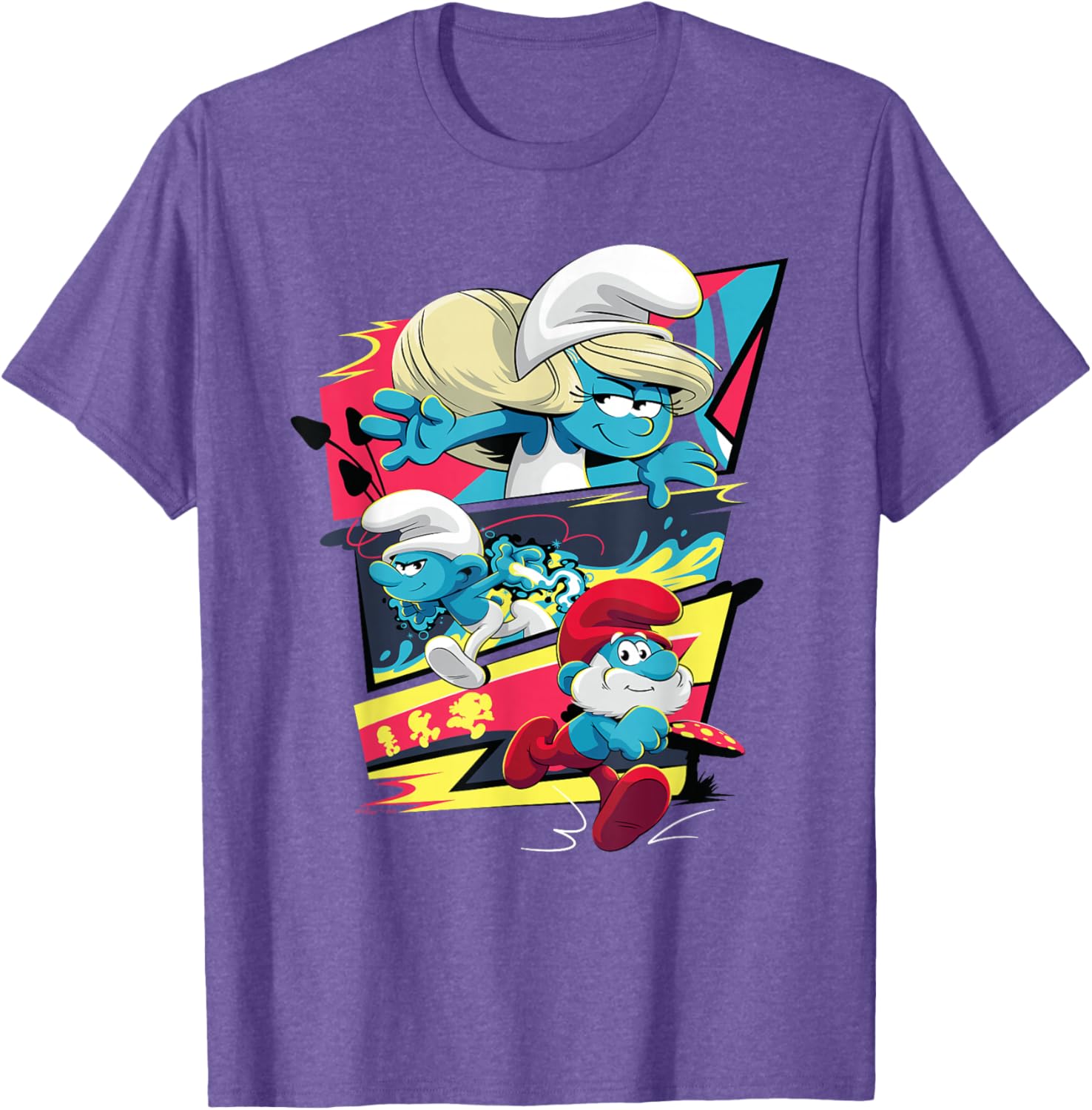 Smurfs Movie T-Shirt Featuring Smurfette, No Name, and Papa Smurf - 1