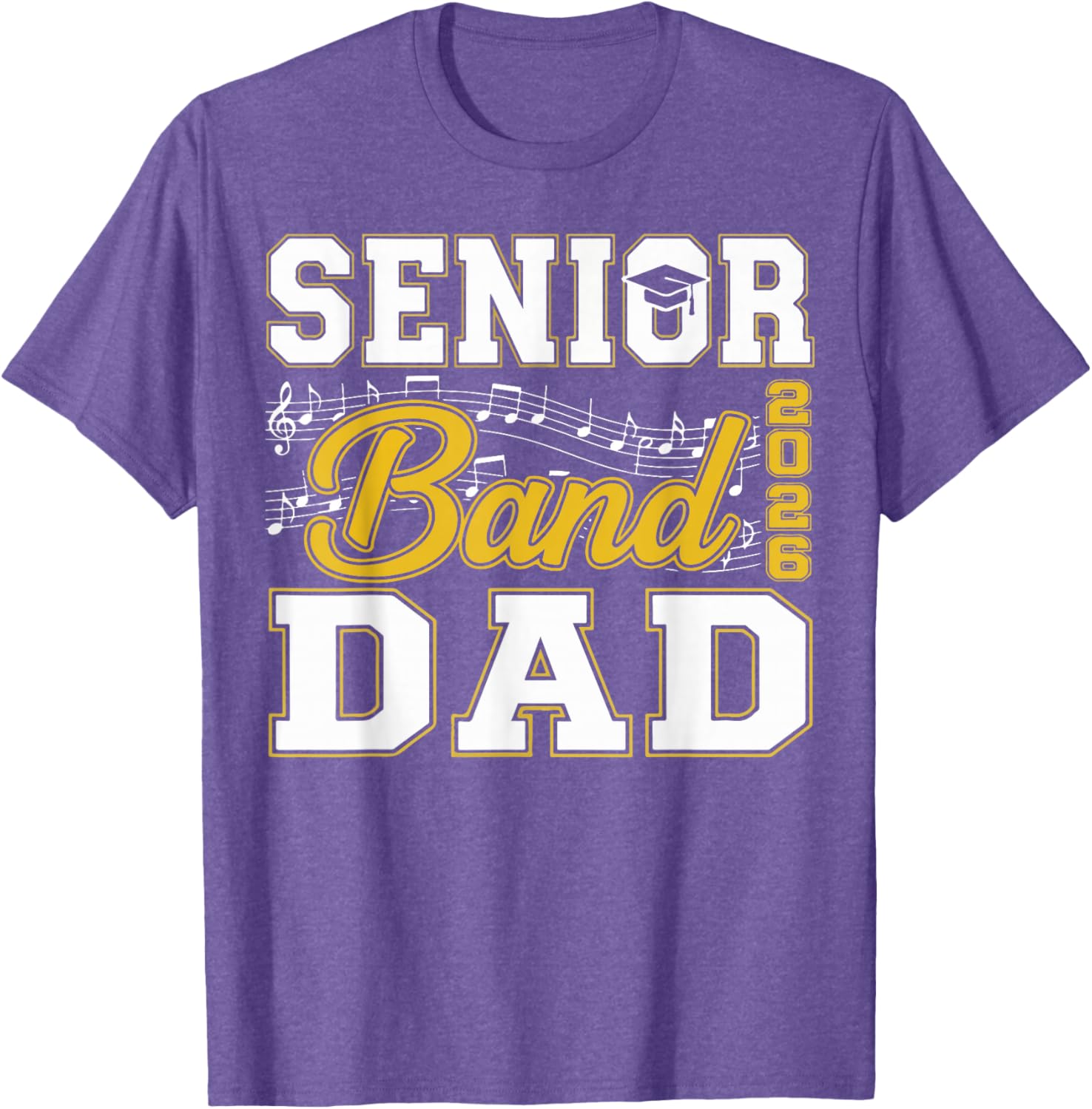 Senior Band Dad Class of 2026 Marching Band T-Shirt for Proud Fathers - 19
