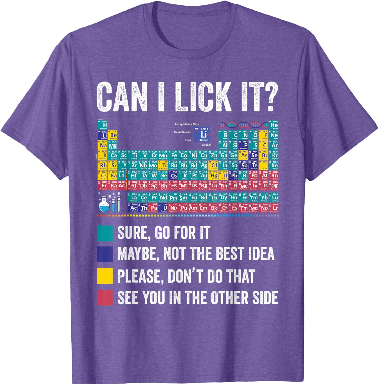 Fun Can I Lick It Periodic Table T-Shirt for Science Teachers and Fans - 8