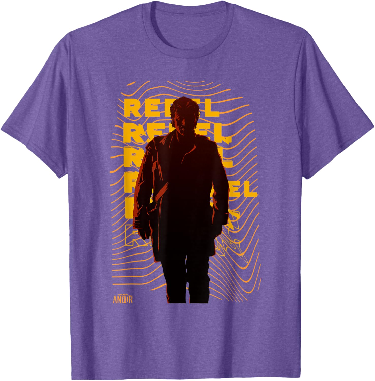 Vintage Star Wars Andor Rebel Silhouette Distressed T-Shirt for Fans - 2
