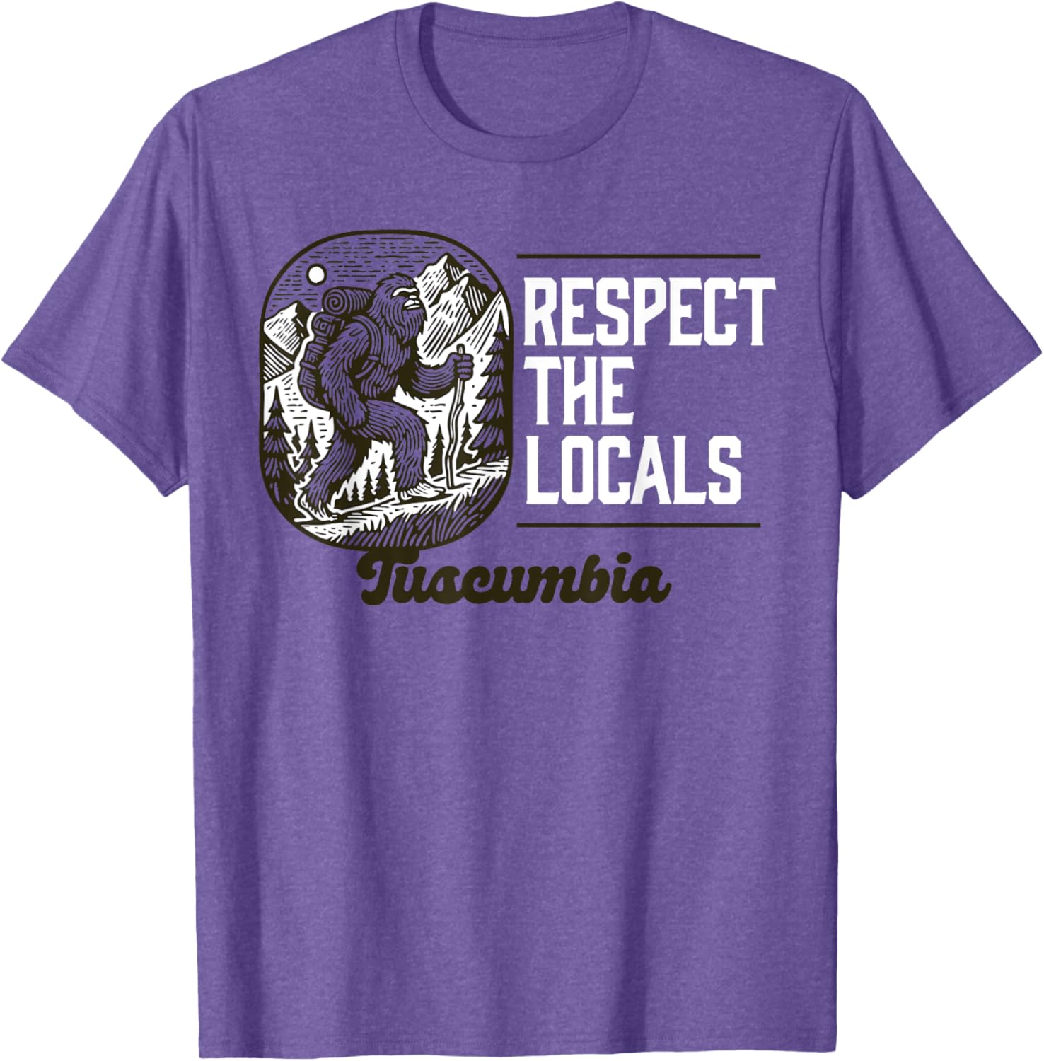 Tuscumbia Respect the Locals Bigfoot Hiking T-Shirt for Outdoor Lovers - 2