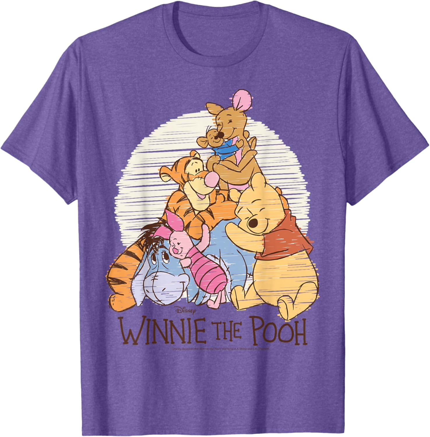 Winnie The Pooh Characters Hug T-Shirt for Kids and Adults Fun Wear - 11