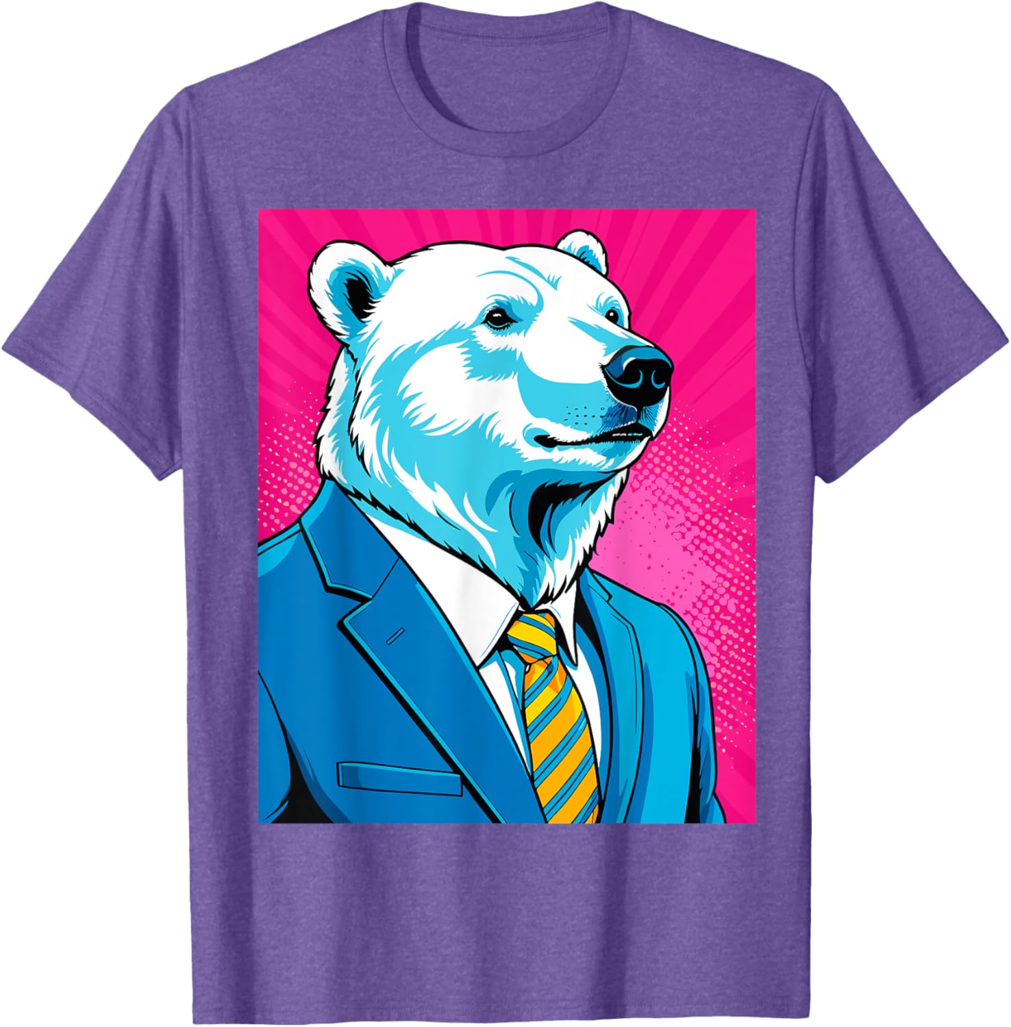 Pop Art Polar Bear in Suit T-Shirt for Fun and Unique Fashion - 22