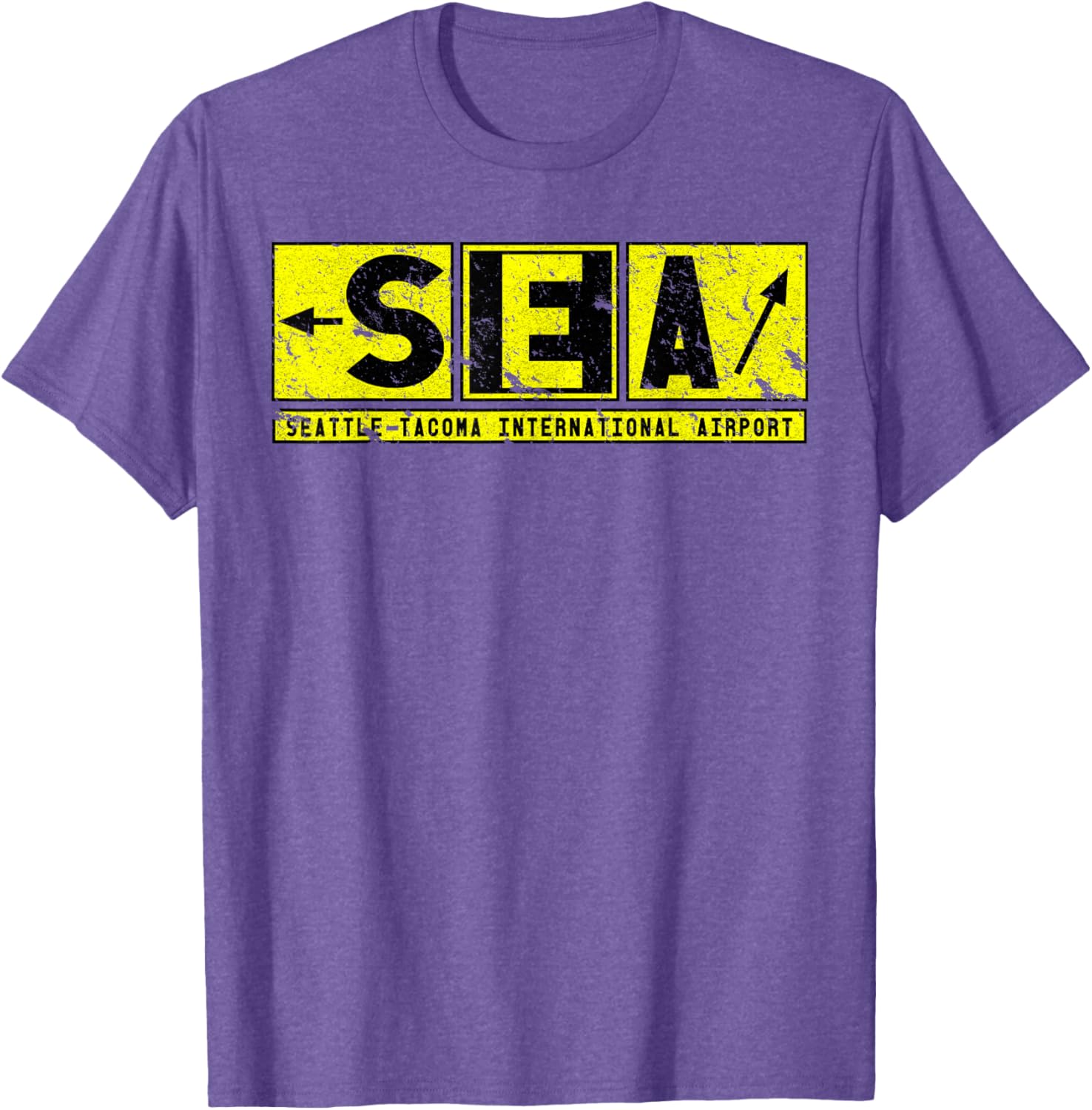 Vintage SEA Seattle Tacoma Airport Taxiway Sign Pilot T-Shirt - 6