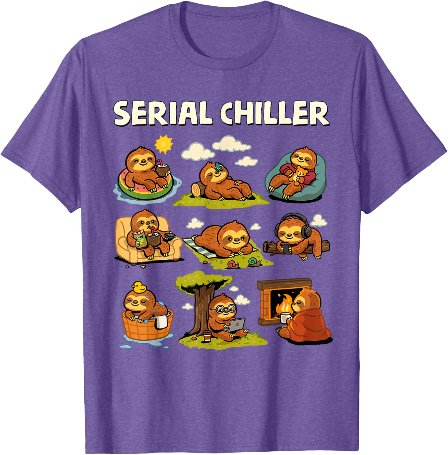 Serial Sloth Chiller T-Shirt for Relaxed Retirement and Lazy Days - 15