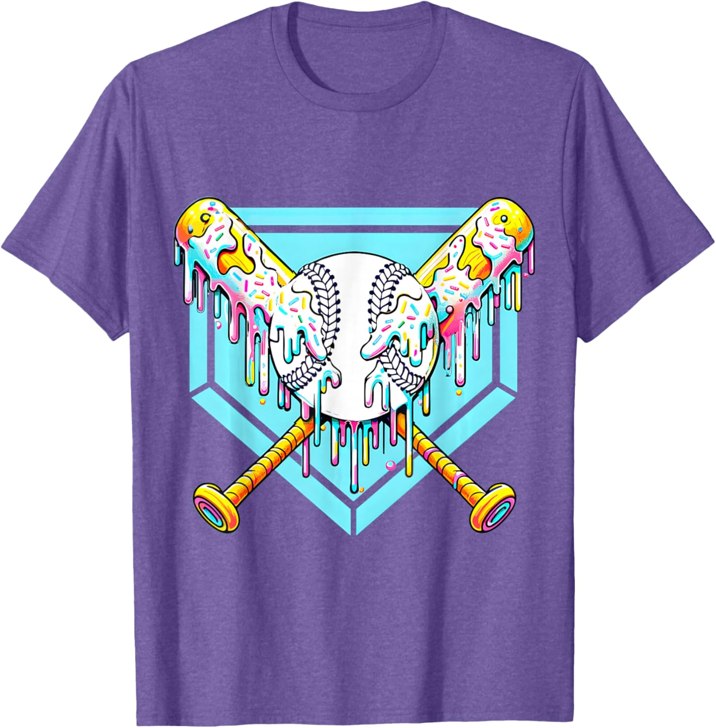 Youth Baseball Drip Ice Cream T-Shirt Fun Apparel for Young Athletes - 13