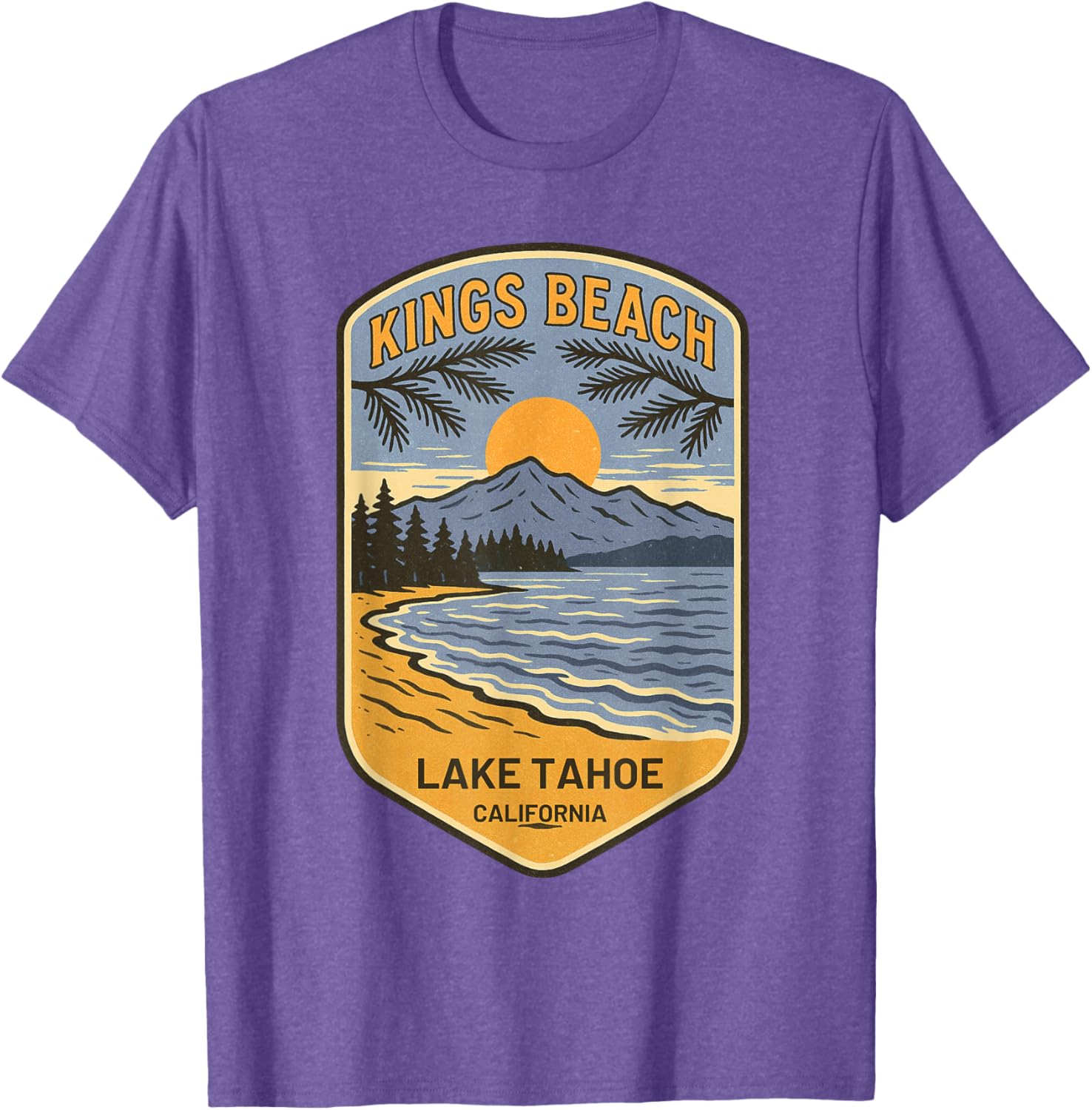 Retro Kings Beach Lake Tahoe T-Shirt Vintage Art Souvenir Apparel - 9