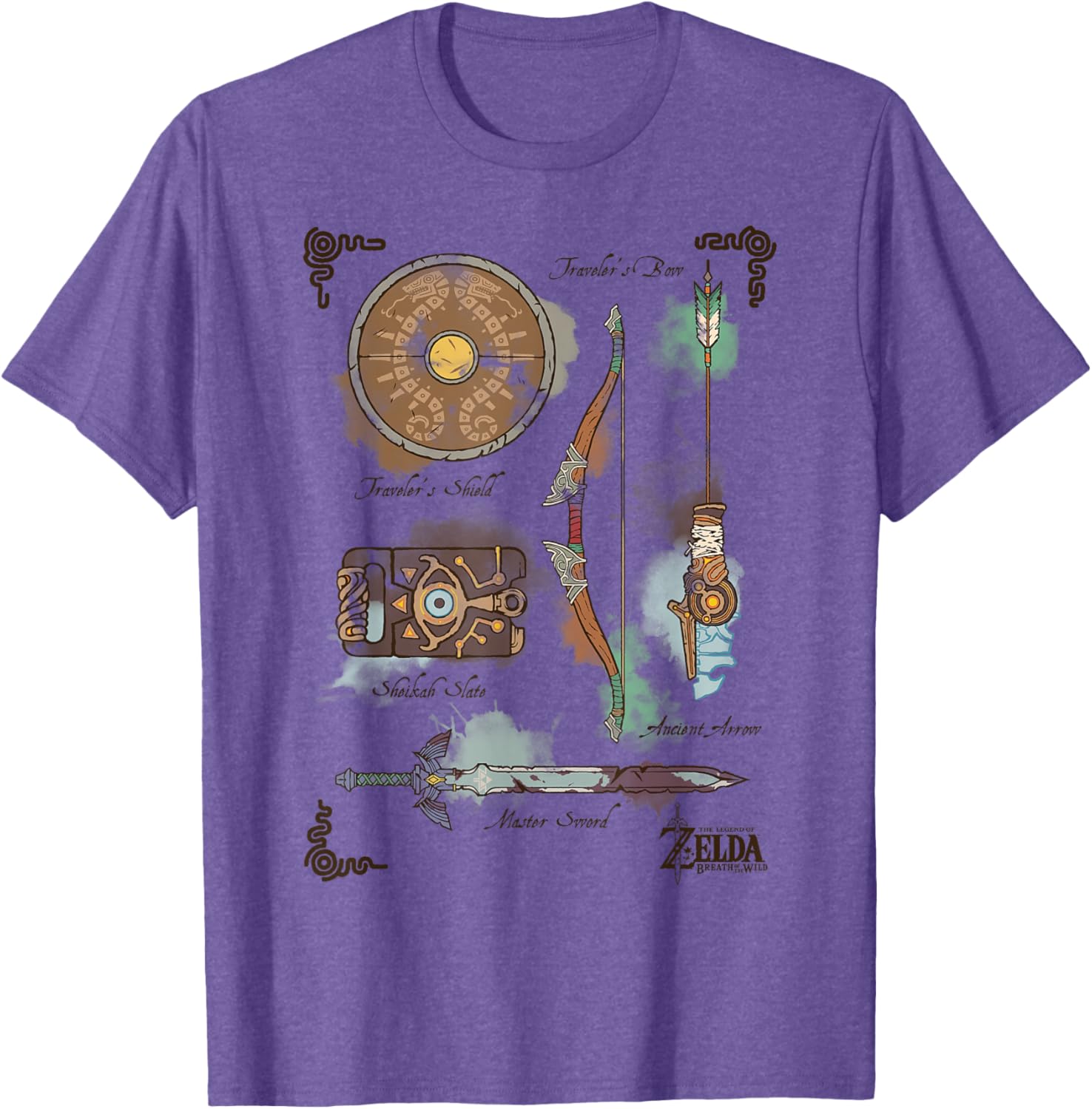 Zelda Breath of the Wild Link Inventory Graphic T-Shirt for Fans - 10