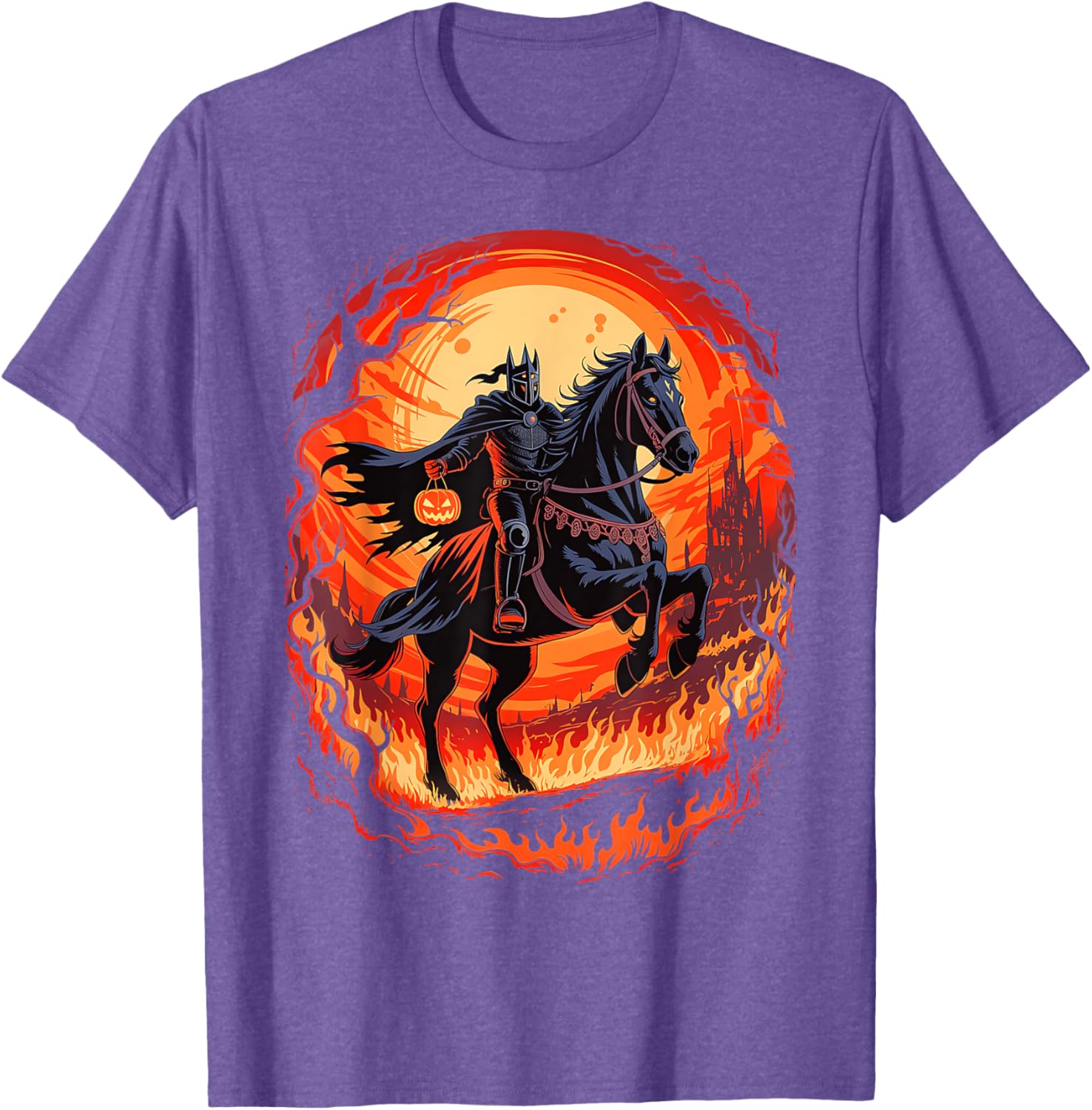 Spooky Pumpkin Headless Horseman Halloween T-Shirt for All Ages - 23