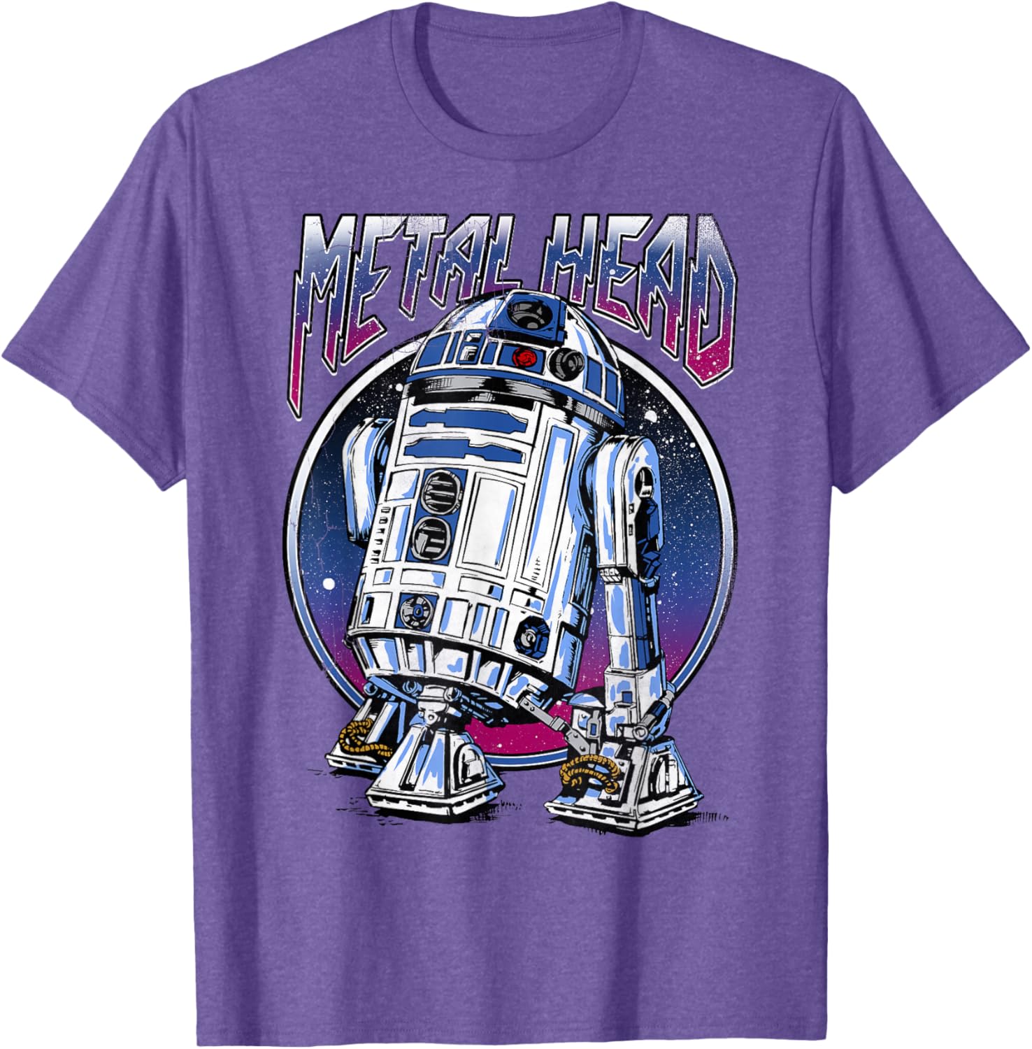 Vintage Star Wars R2D2 Metal Head T-Shirt for Disney Fans - 2