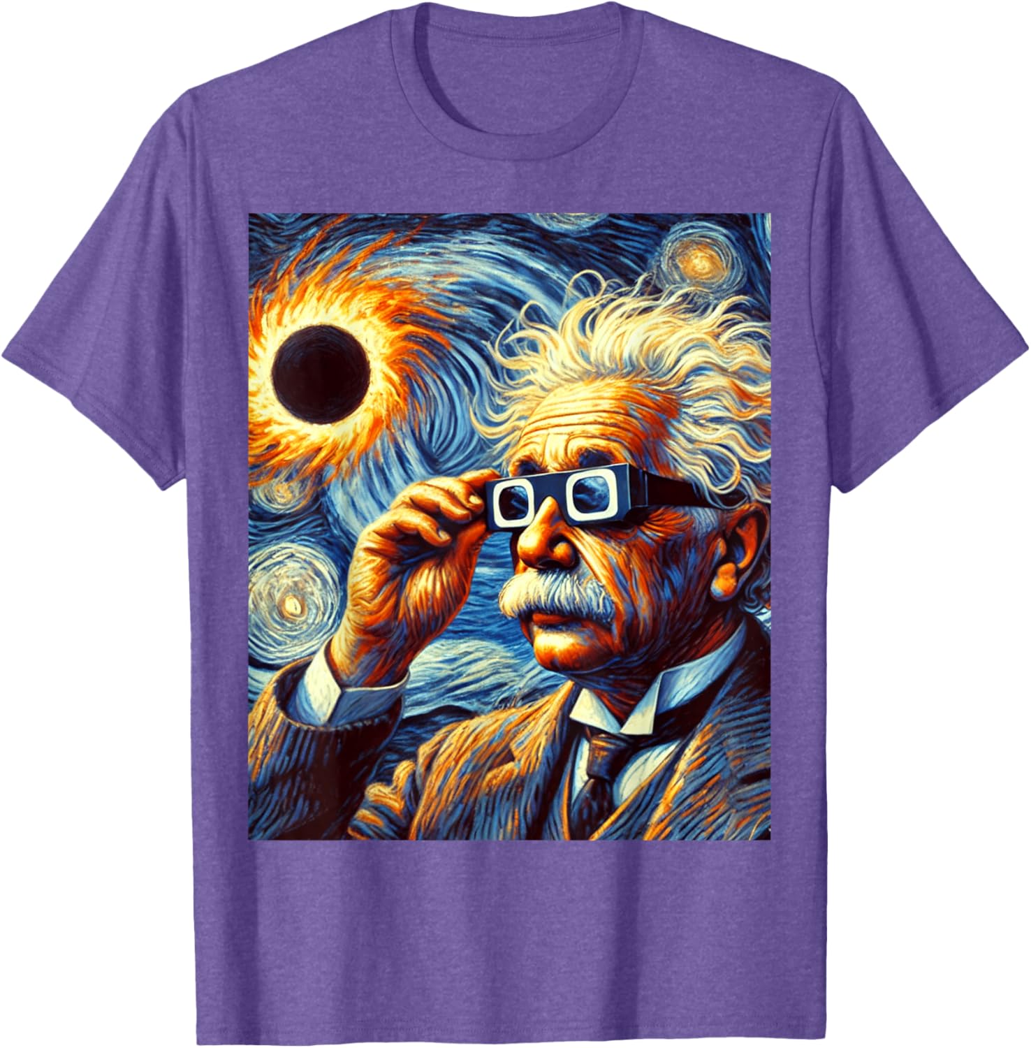 Van Gogh Inspired Solar Eclipse 2025 Physics Student T-Shirt - 10