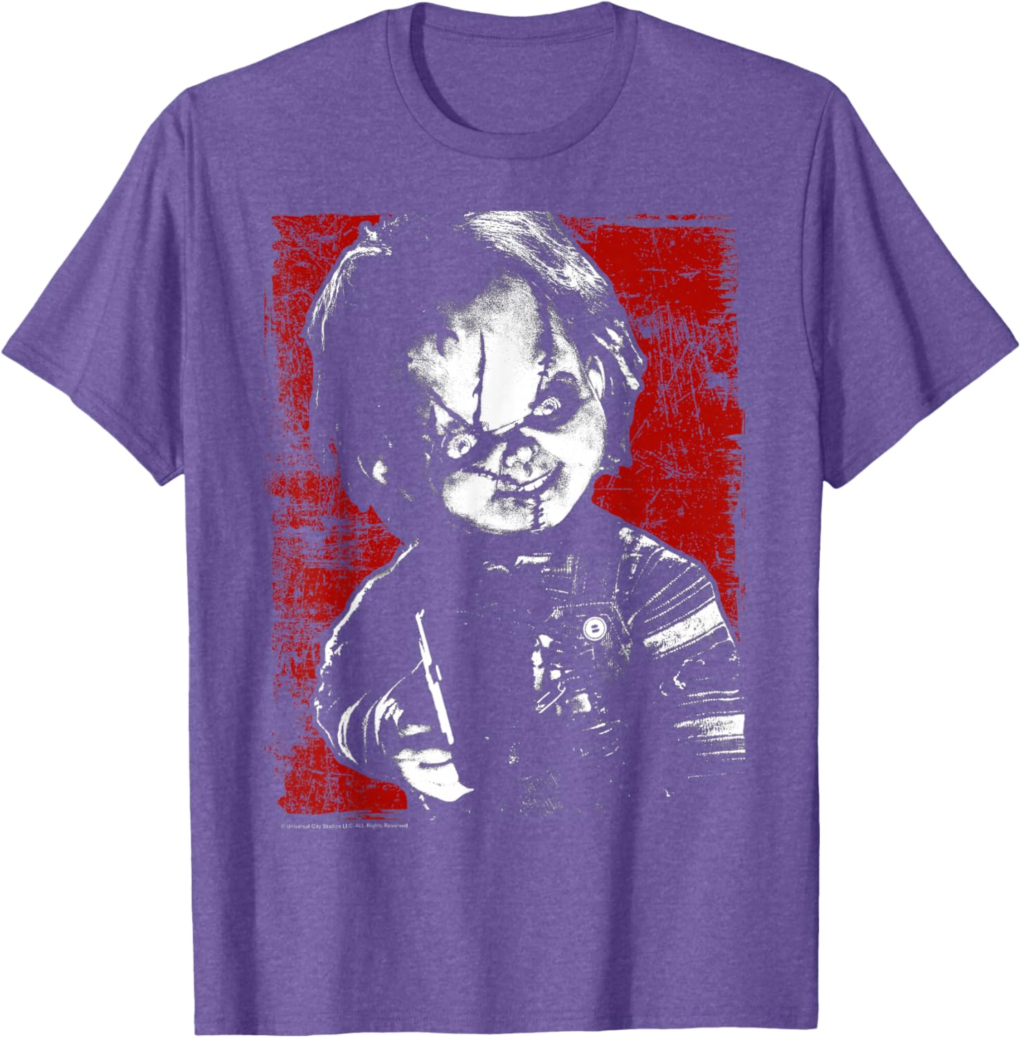 Child's Play Chucky Distressed Portrait T-Shirt for Fun Horror Fans - 3