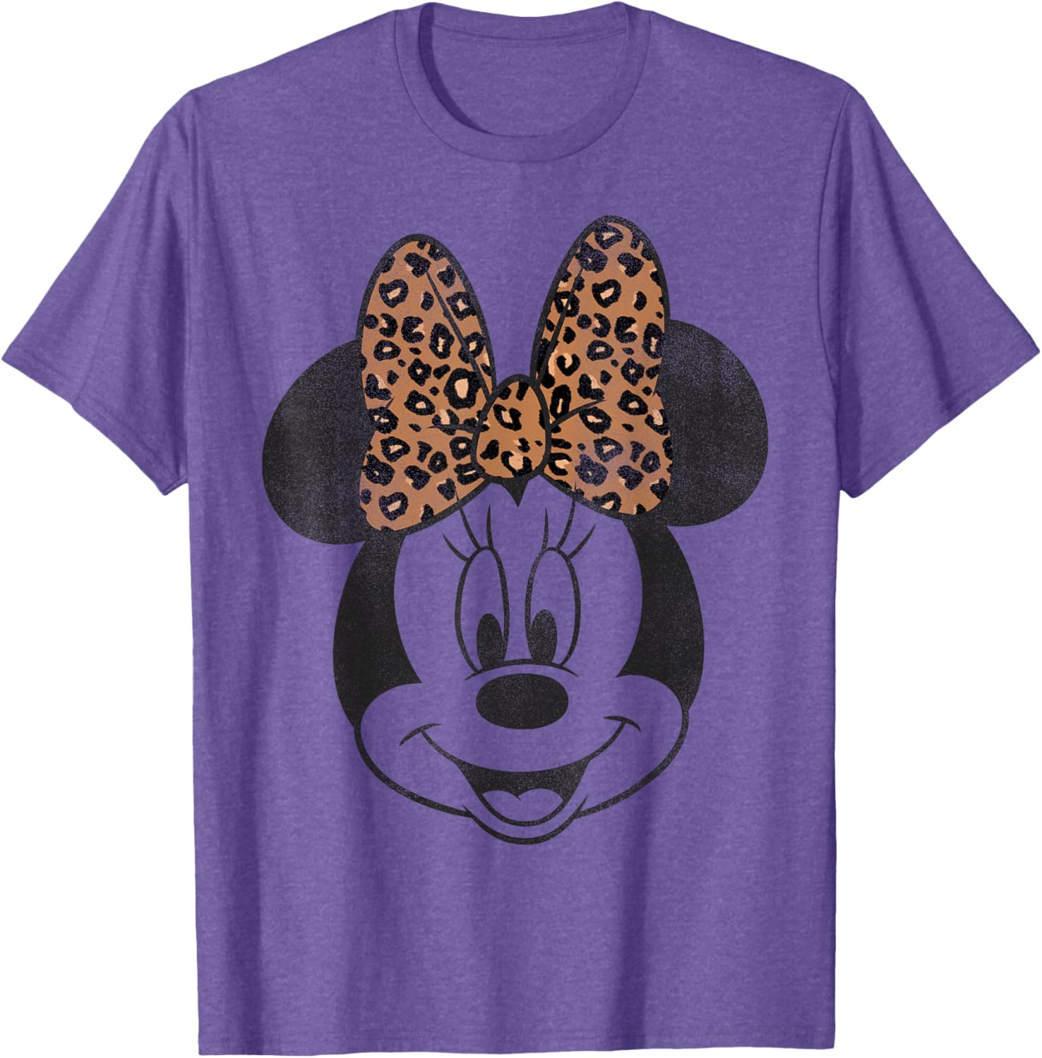 Vintage Disney Minnie Mouse Distressed Leopard Bow T-Shirt for Women - 3