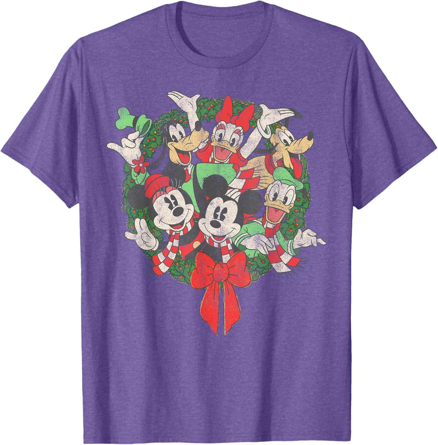 Disney Christmas Wreath T-Shirt for Festive Family Gatherings - 3