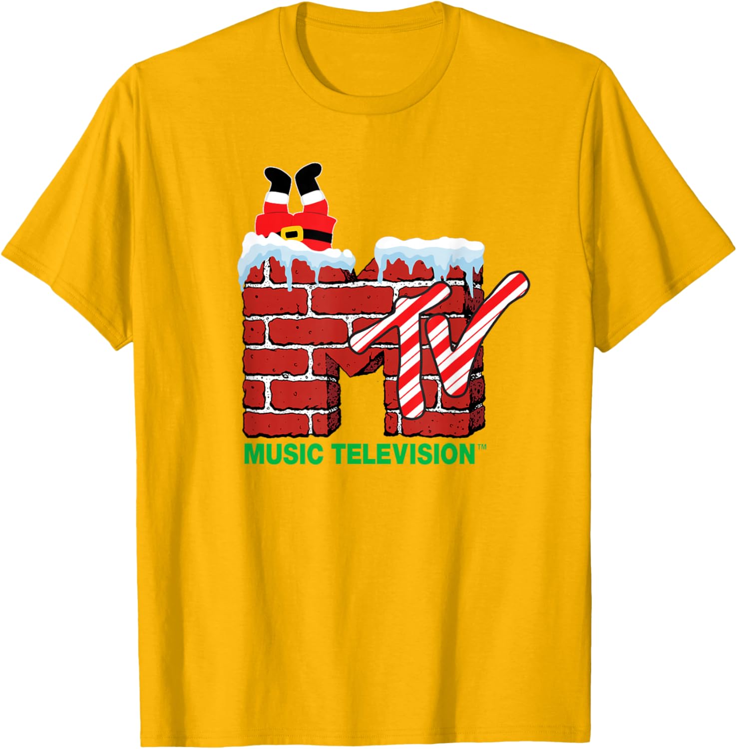 MTV Christmas Santa Claus Chimney Vintage T-Shirt for Holiday Cheer - 14