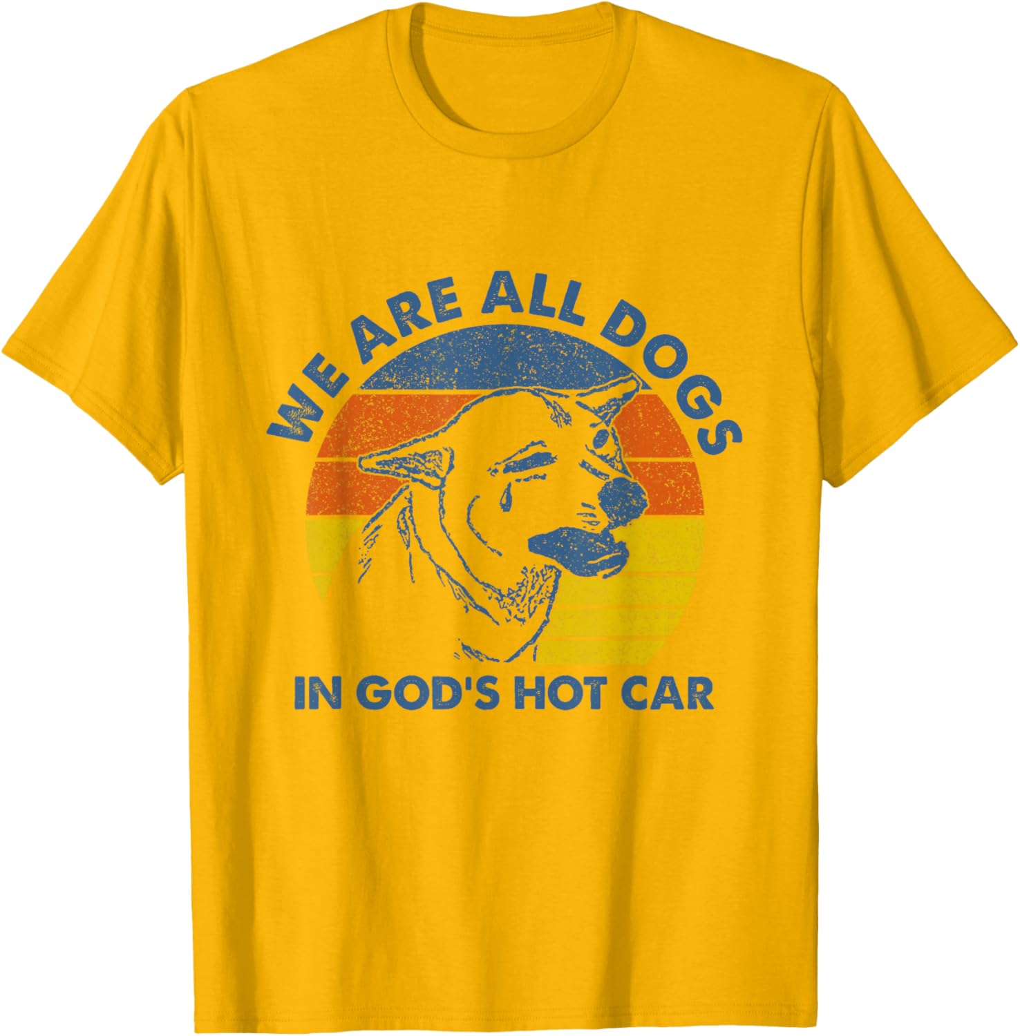 Sarcastic Dog Meme T-Shirt We Are All Dogs in God's Hot Car Humor - 2