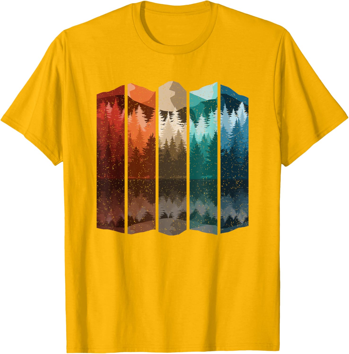 Vintage Mountain Forest Tree T-Shirt for Men - Retro Nature Style Apparel - 18