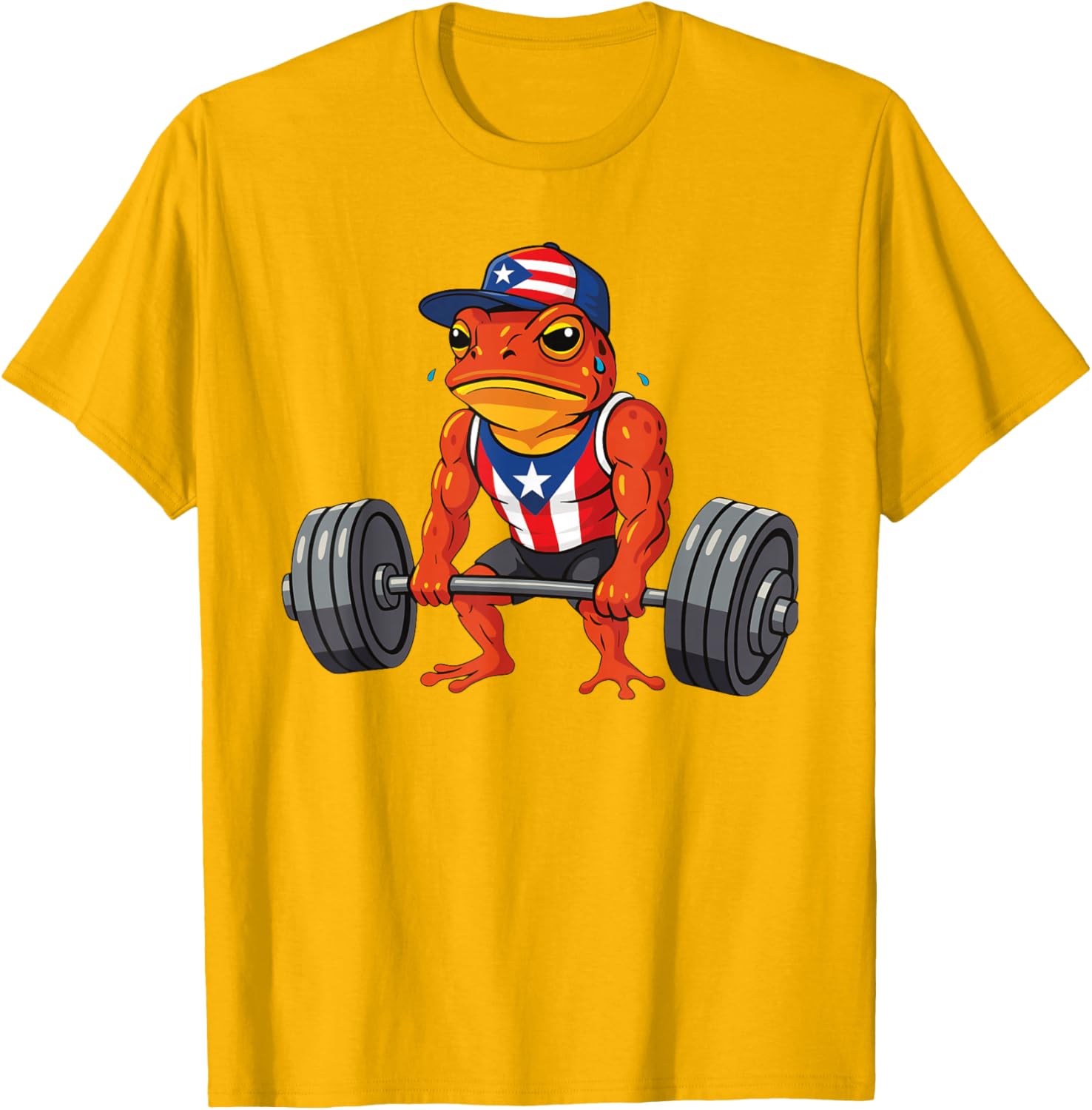 Taino Coqui Frog Gym Training T-Shirt with Puerto Rico Flag Design - 13