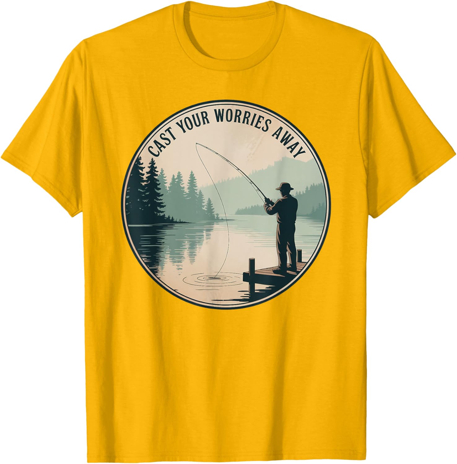 Relaxing Fishing Scenery T-Shirt for Nature Lovers and Outdoor Enthusiasts - 14