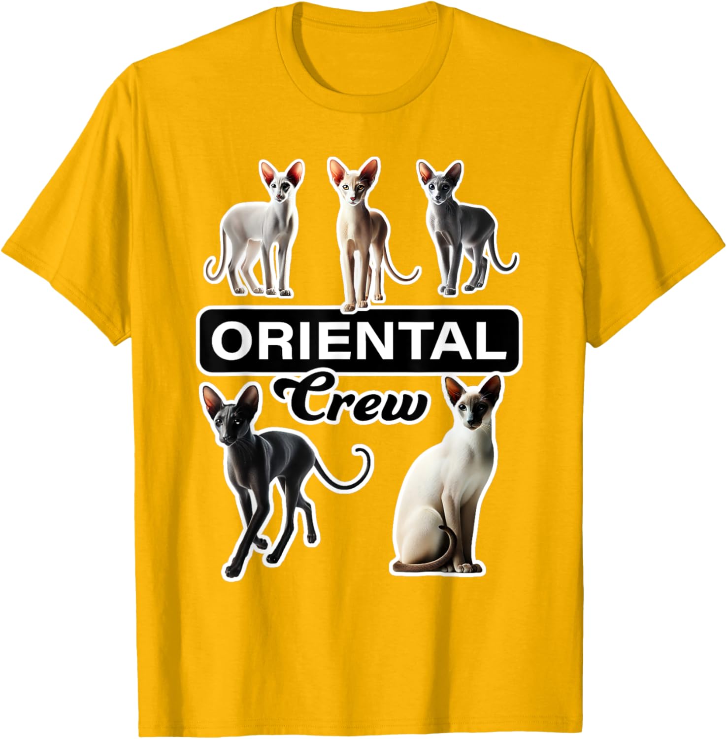Oriental Cat Crew T-Shirt for Cat Lovers - Stylish and Comfortable Wear - 11