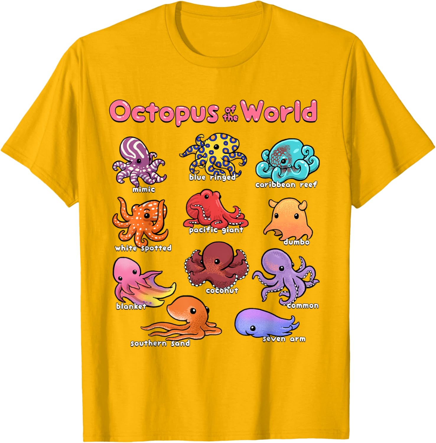 Octopus Sea Animals T-Shirt for Marine Life Lovers and Ocean Enthusiasts - 7